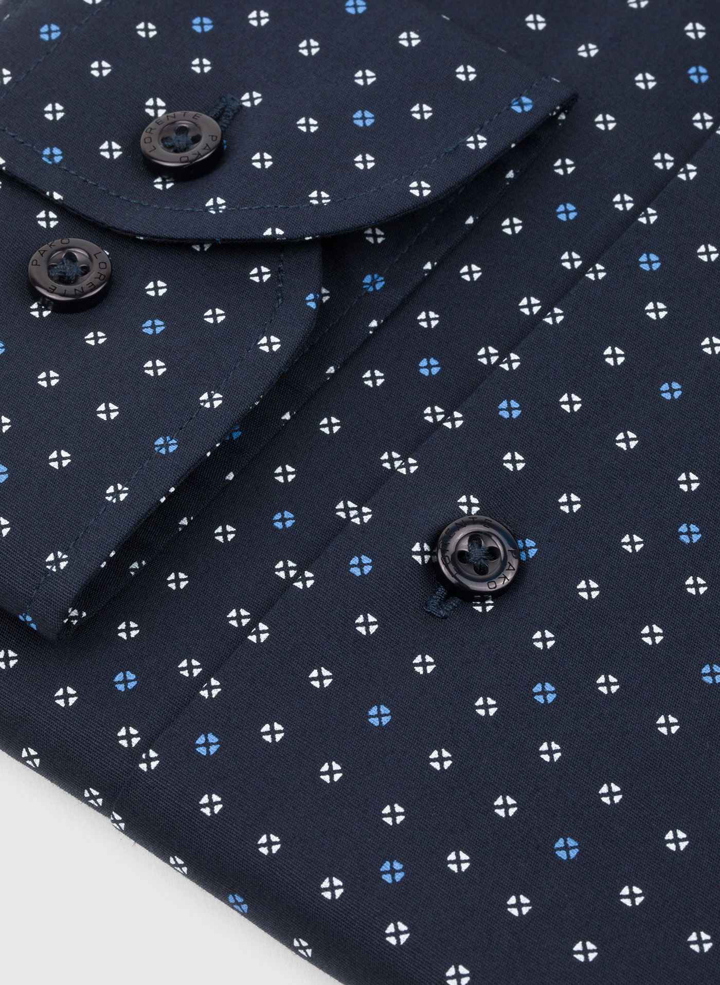 Granatowa koszula męska w mikrowzór - Pako Lorente