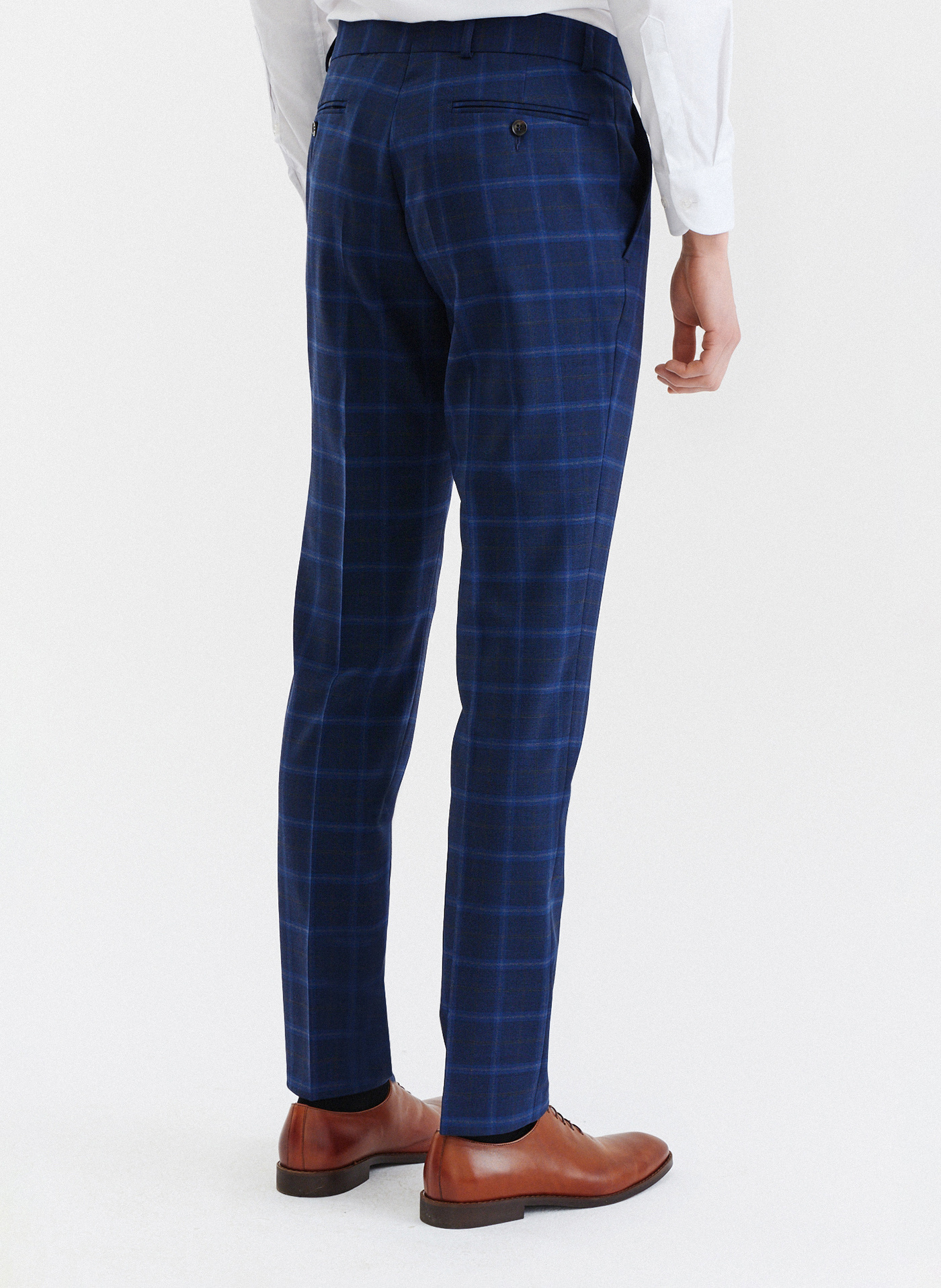 Kraciaste spodnie garniturowe z wełną - Pako Lorente