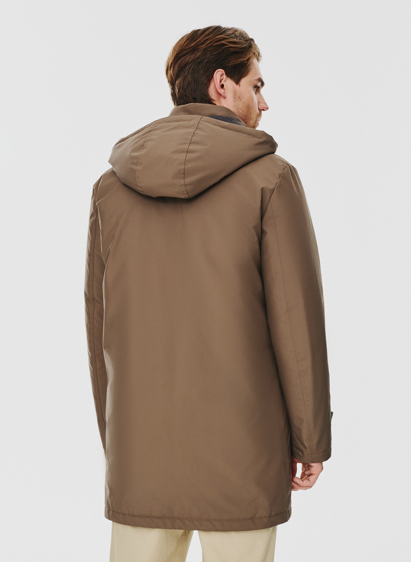 Brązowa kurtka męska z puchowym wypełnieniem - Pako Lorente