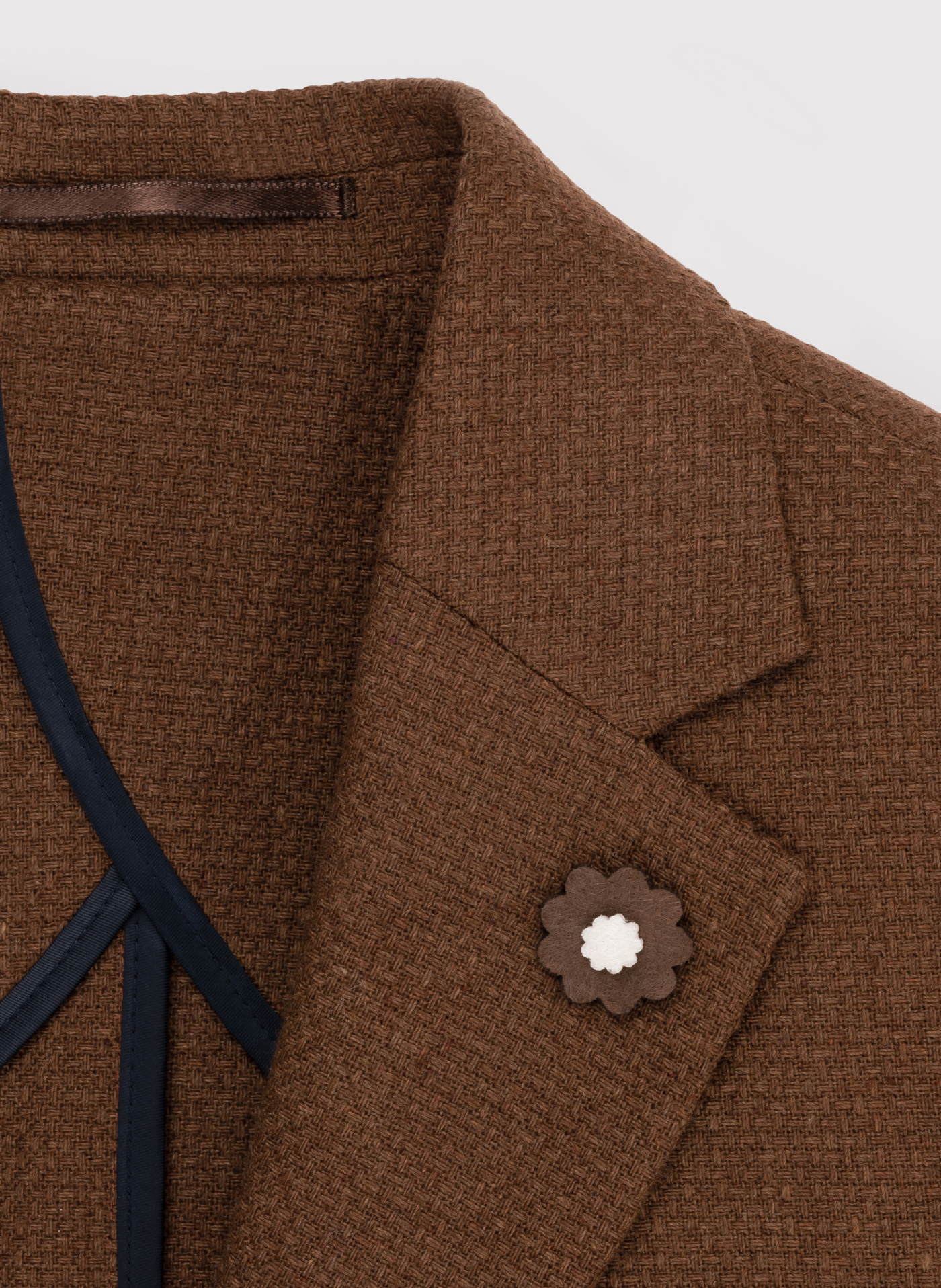 Brązowa marynarka casualowa o widocznej fakturze - Pako Lorente