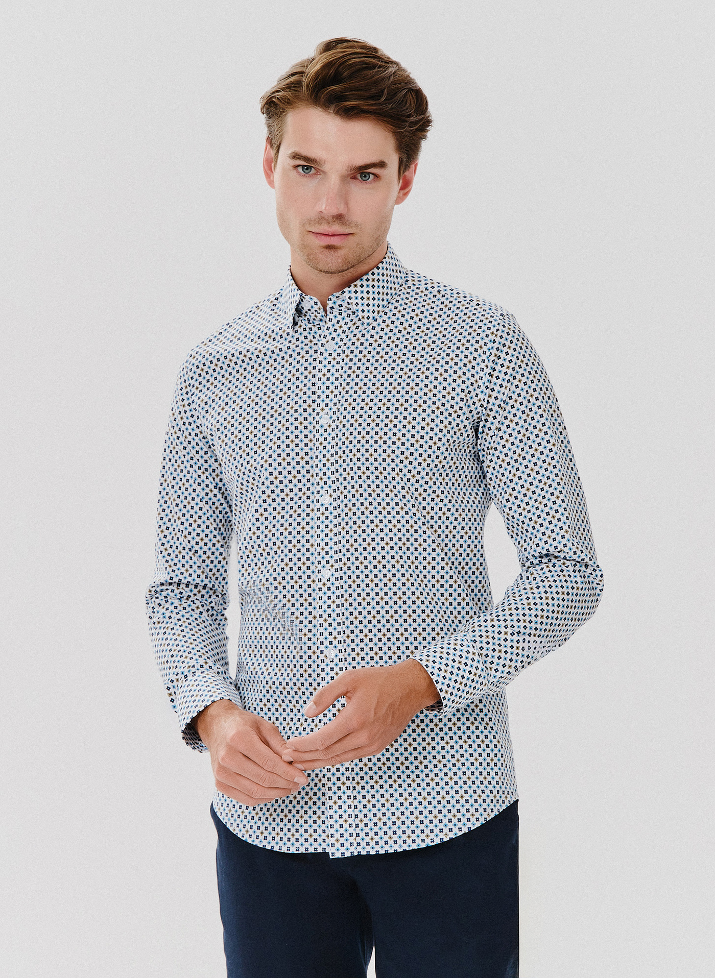 Koszula męska w geometryczny wzór - Pako Lorente