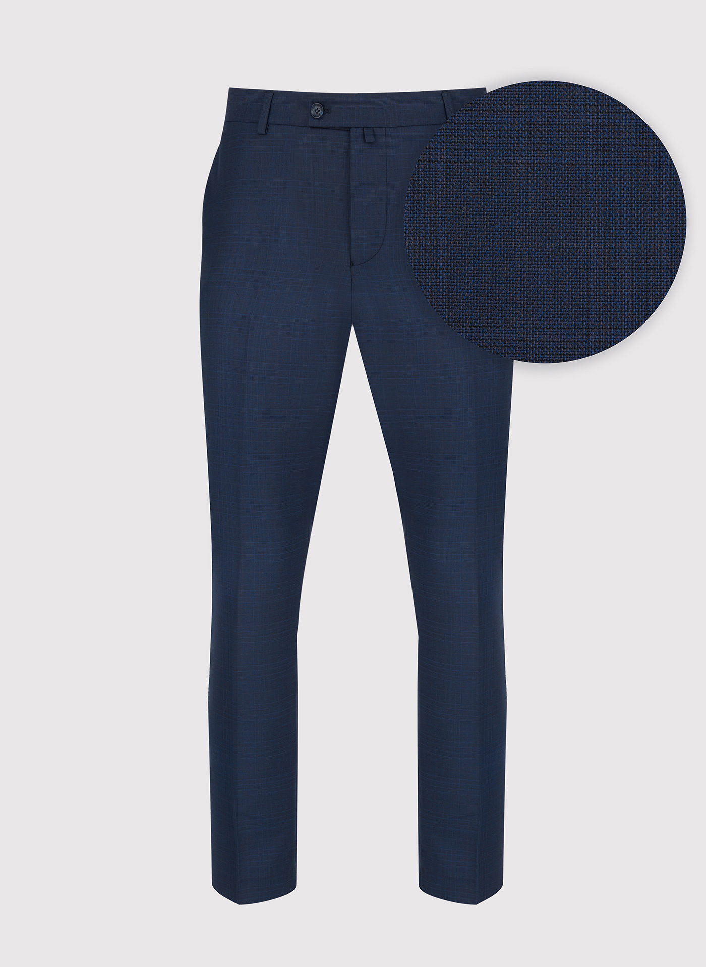 Granatowe spodnie garniturowe w subtelną kratę - Pako Lorente