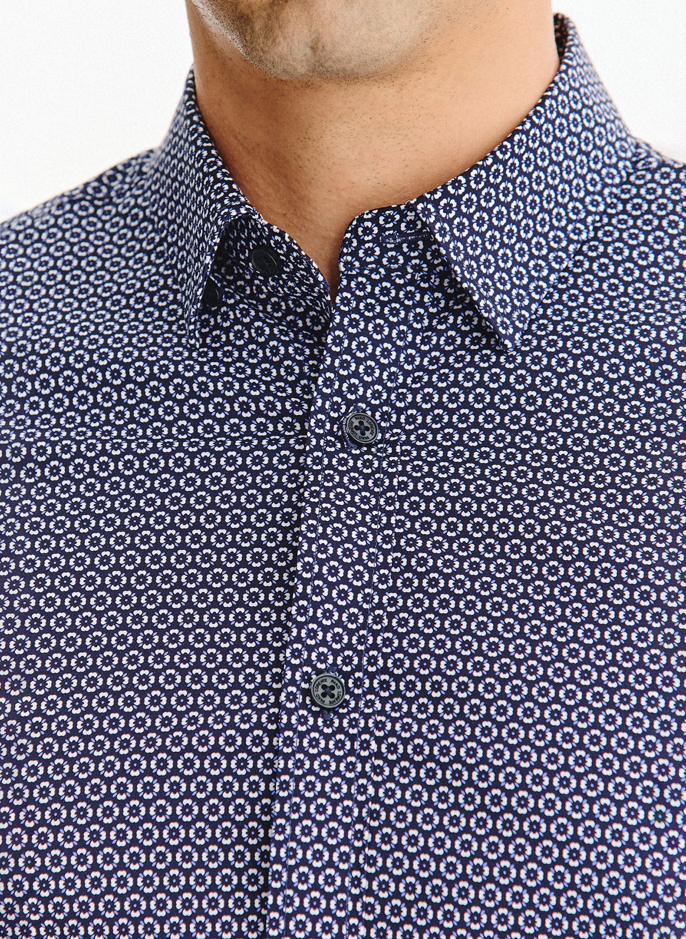 Granatowa koszula w kwiaty - Pako Lorente