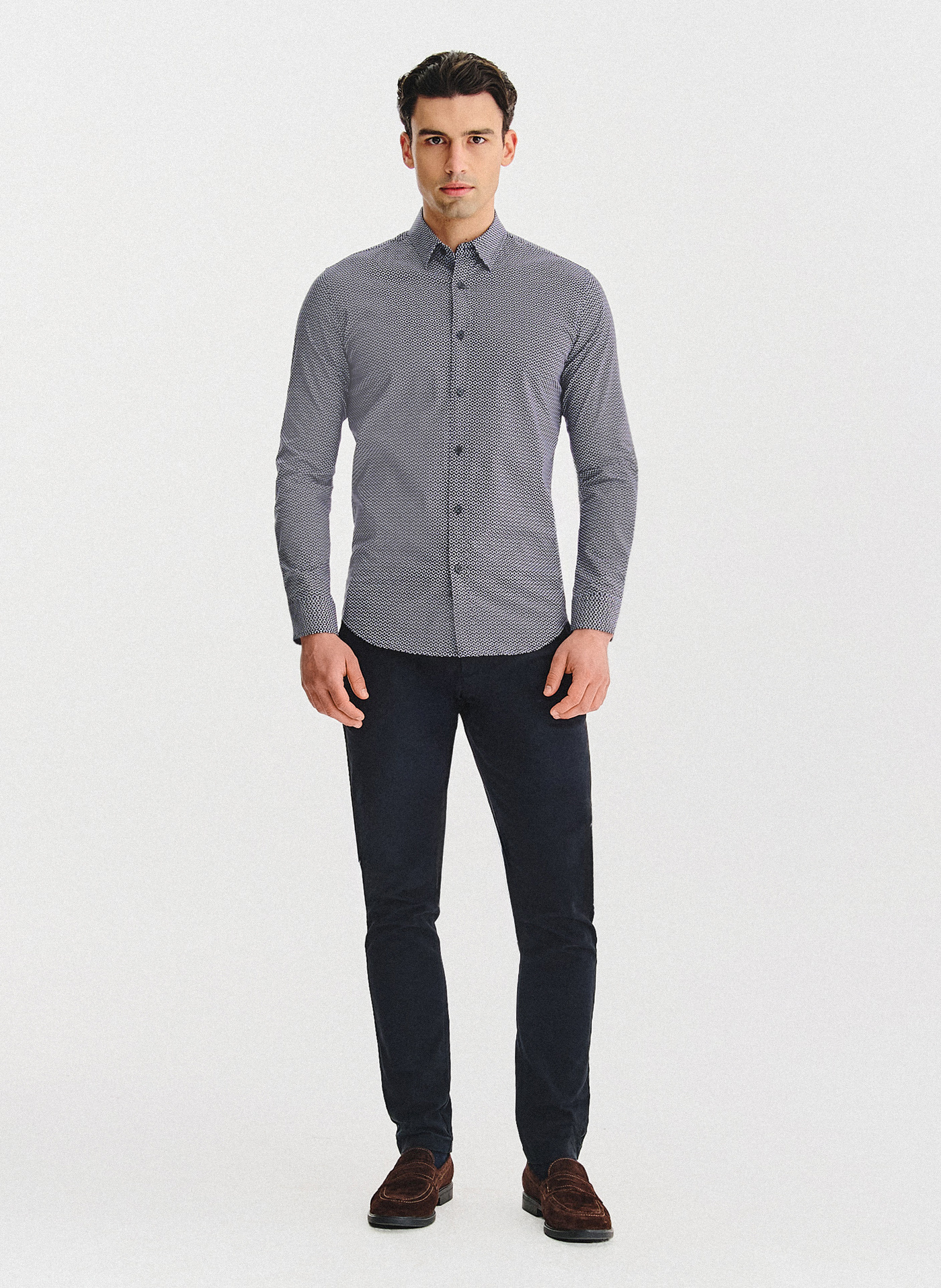 Granatowa koszula w kwiaty - Pako Lorente