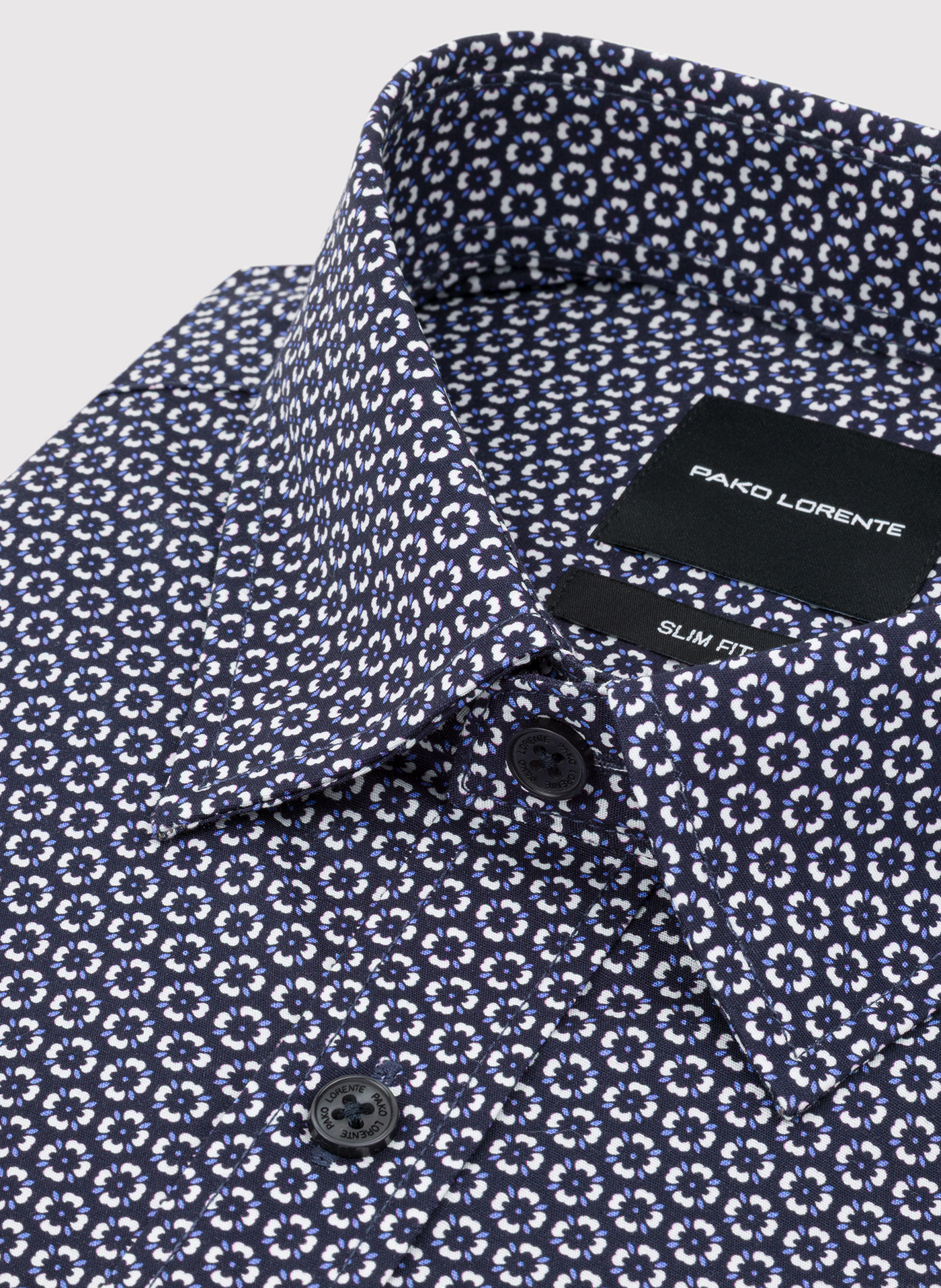 Granatowa koszula w kwiaty - Pako Lorente