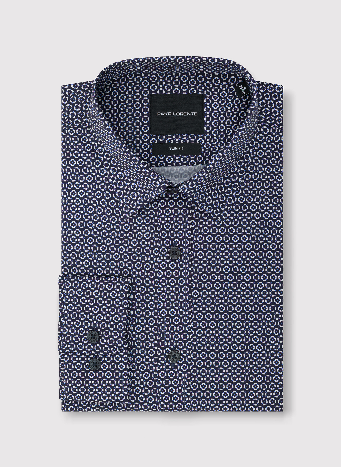 Granatowa koszula w kwiaty - Pako Lorente