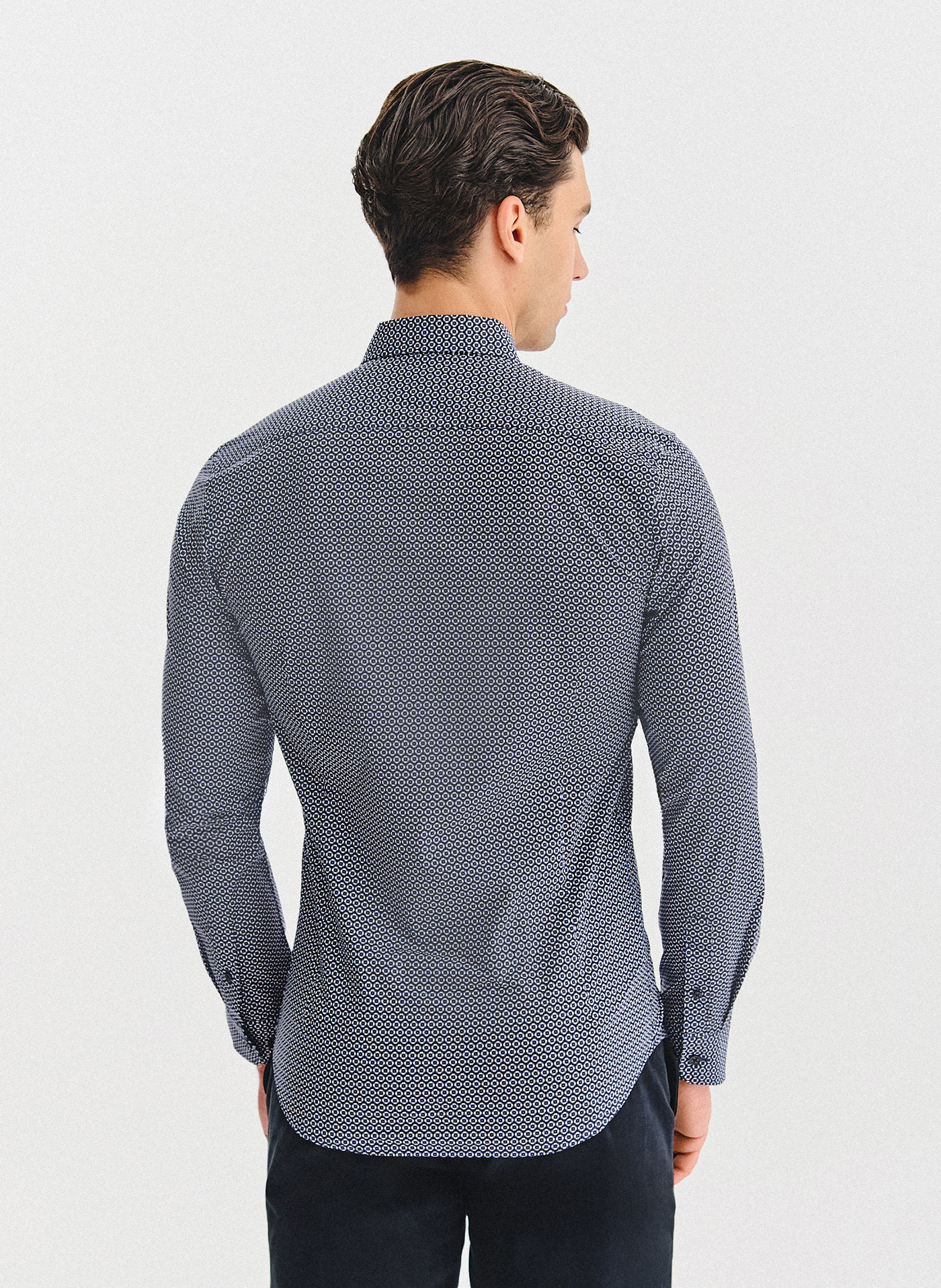 Granatowa koszula w kwiaty - Pako Lorente