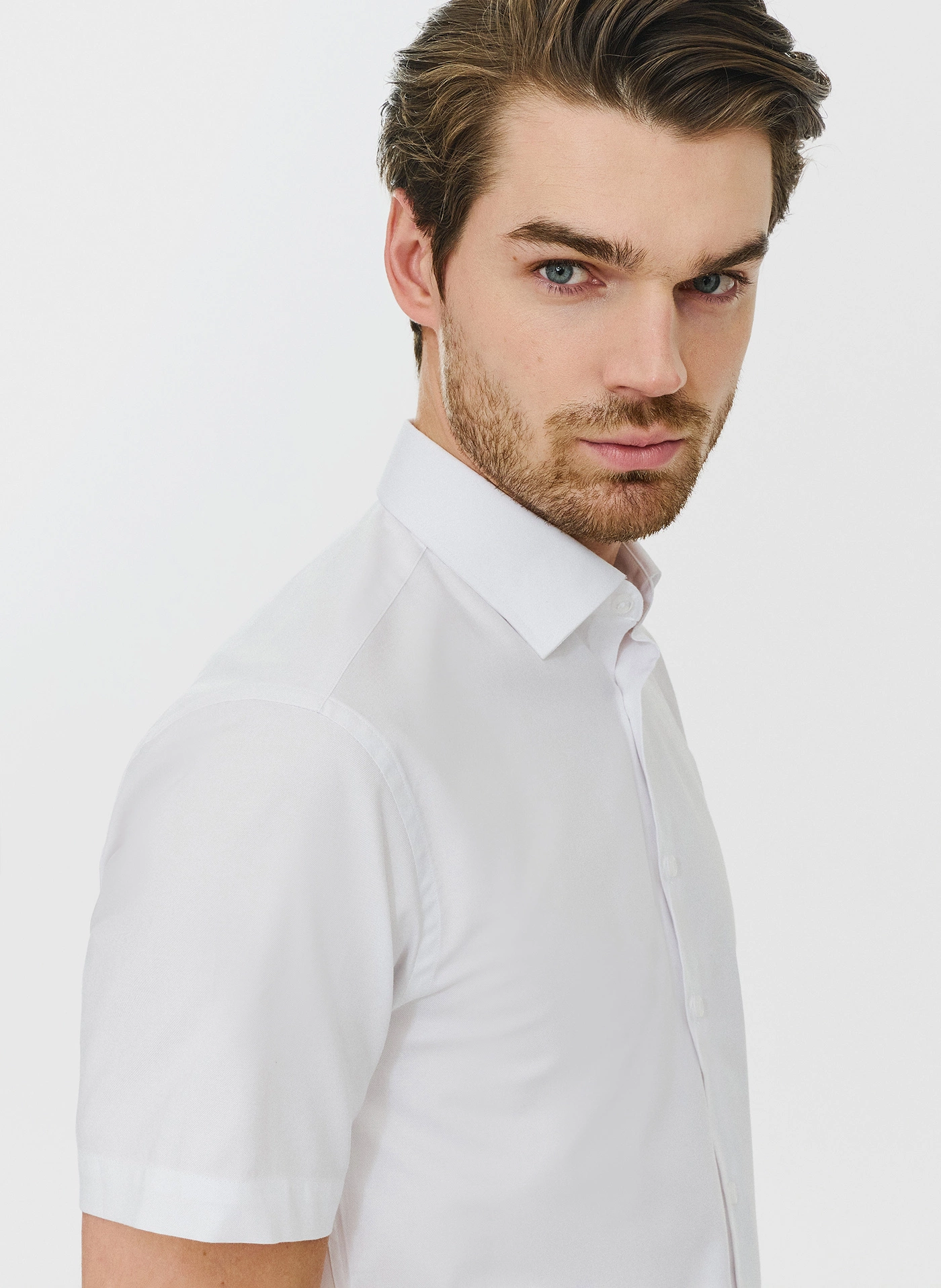 Biała koszula męska z krótkim rękawem - Pako Lorente