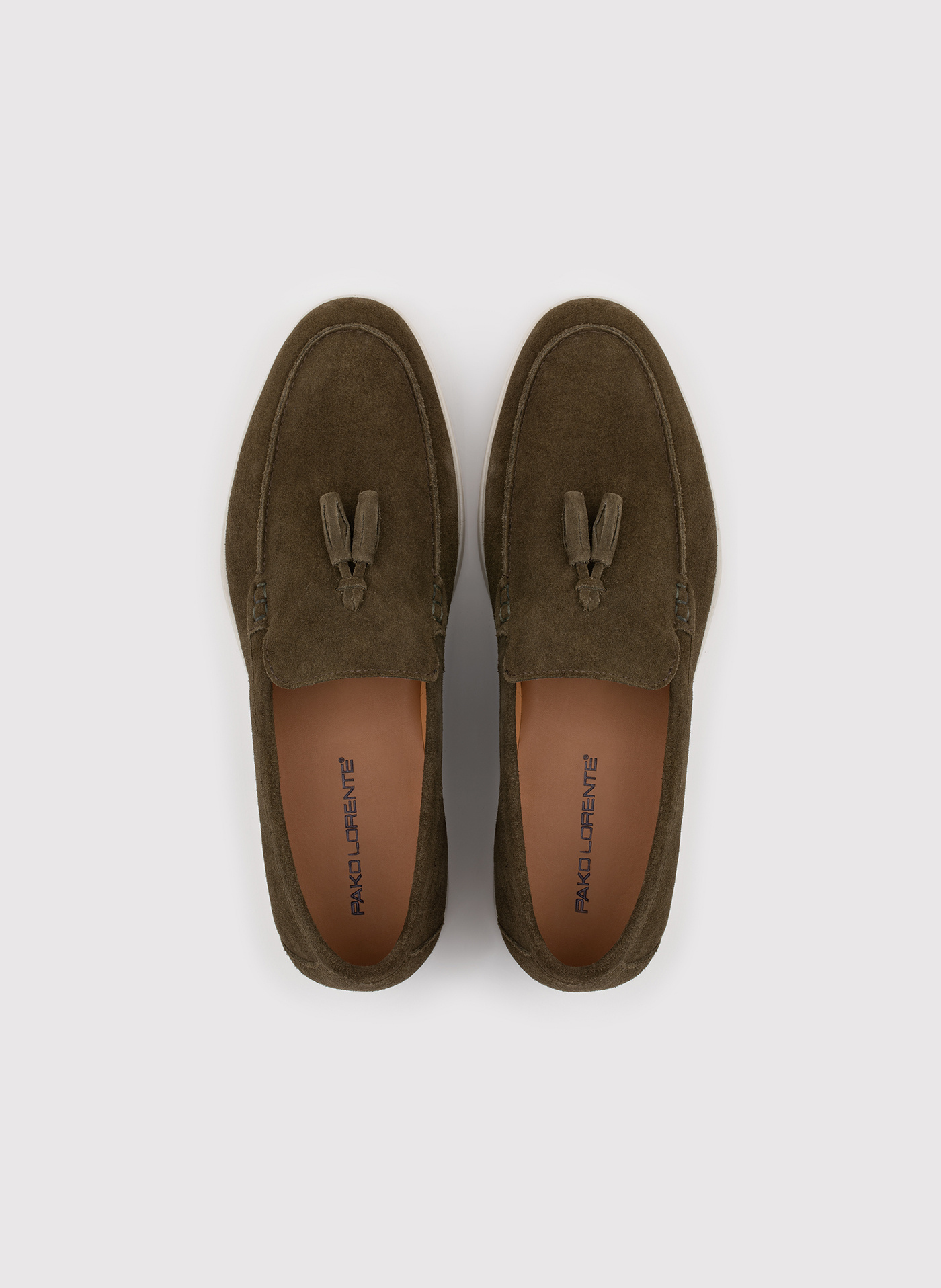 PAKO LORENTE - Zielone mokasyny męskie z frędzlami - Pako Lorente