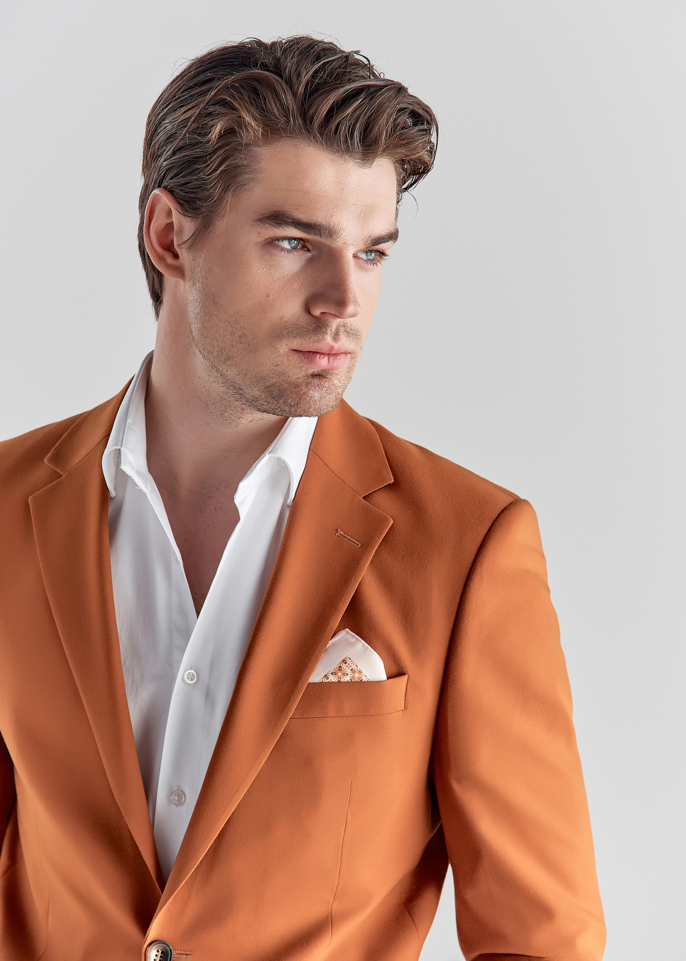 Pomarańczowa marynarka garniturowa P22SF-3G-021-P-S - Pako Lorente