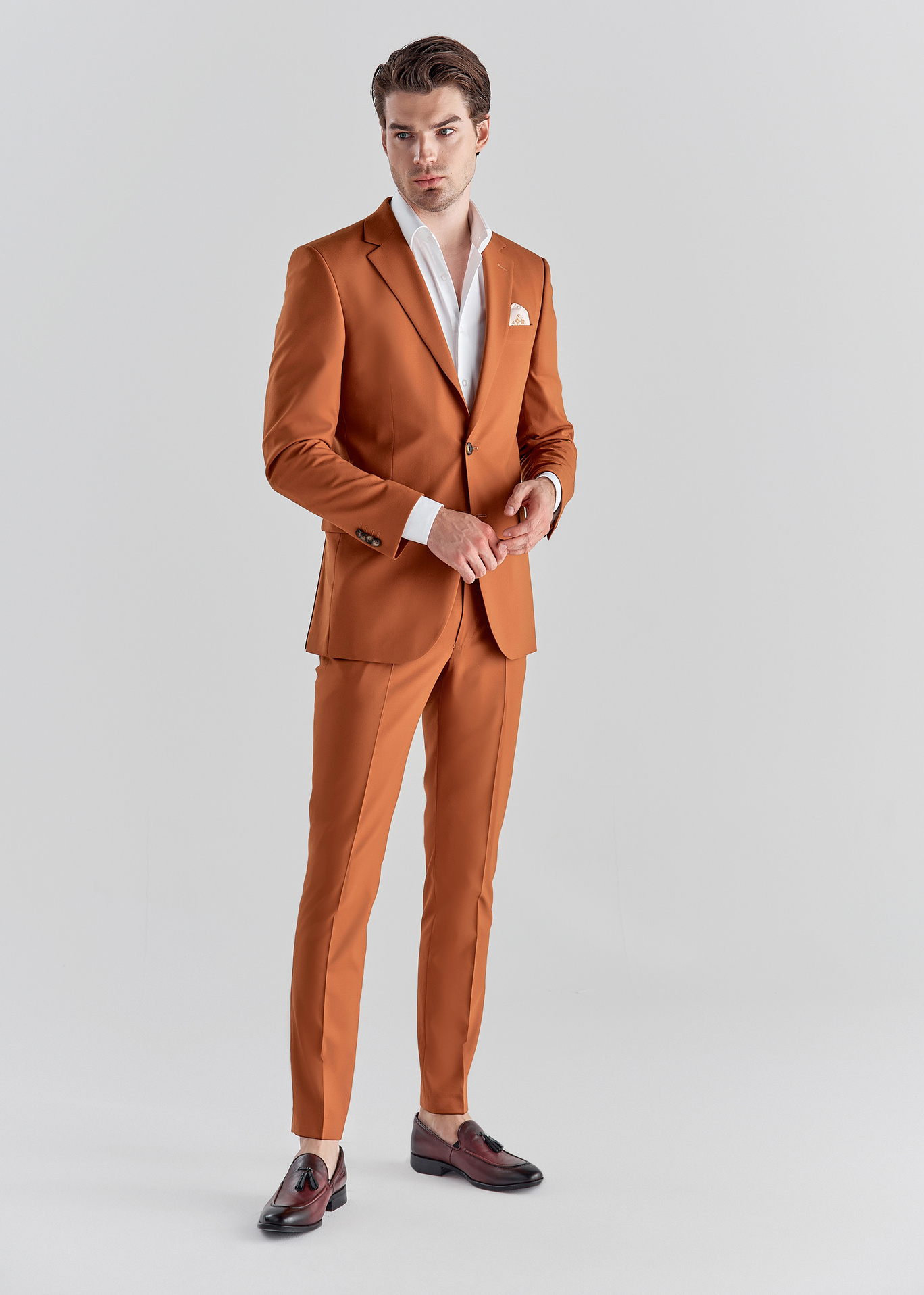 Pomarańczowa marynarka garniturowa P22SF-3G-021-P-S - Pako Lorente