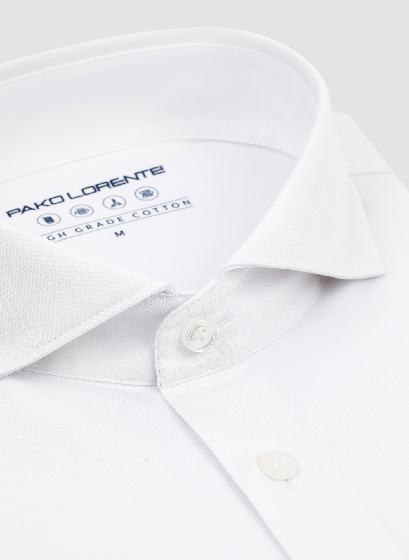 Biała koszula męska z długim rękawem - Pako Lorente