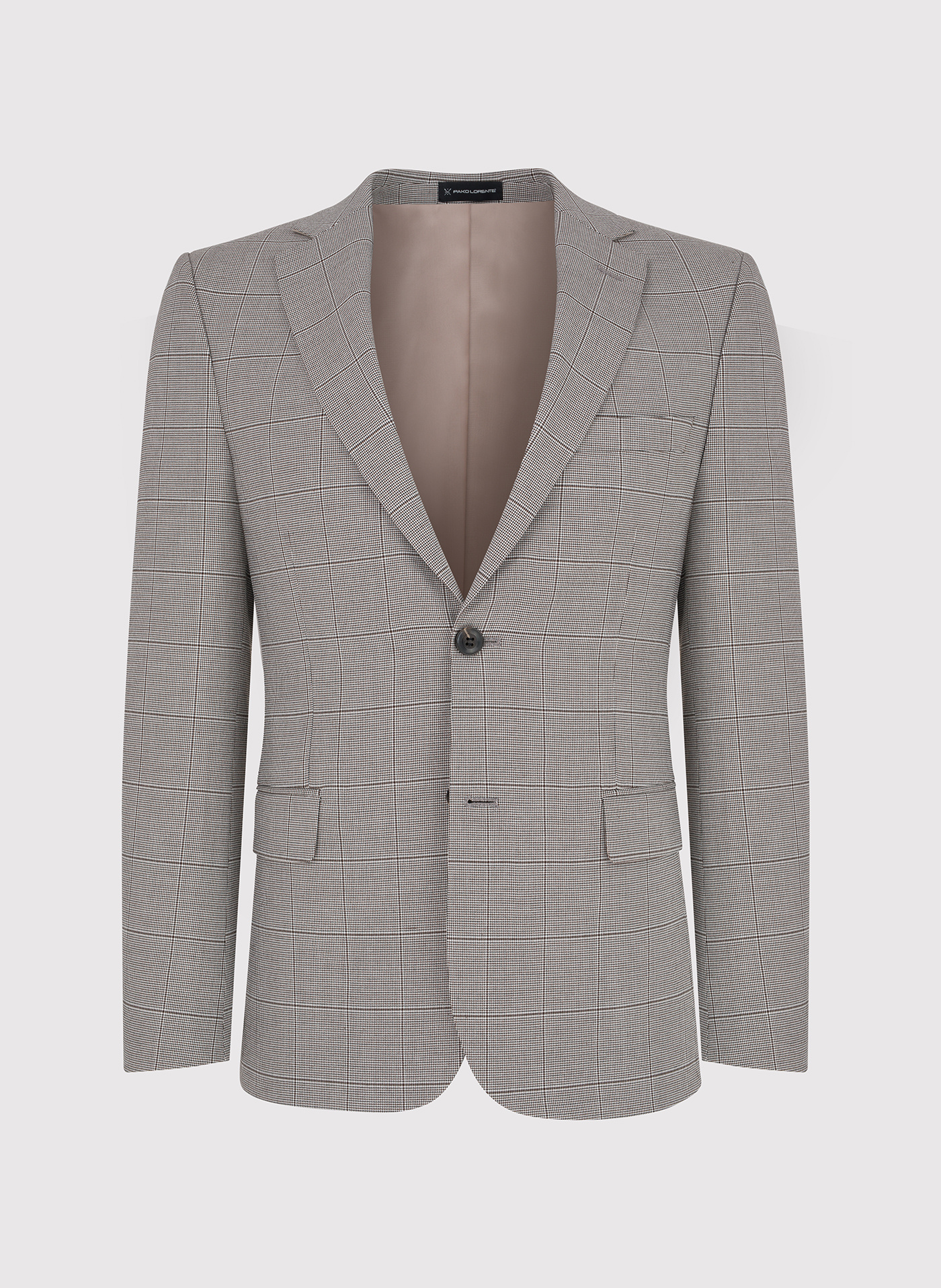 Brązowa marynarka garniturowa w kratkę - Pako Lorente