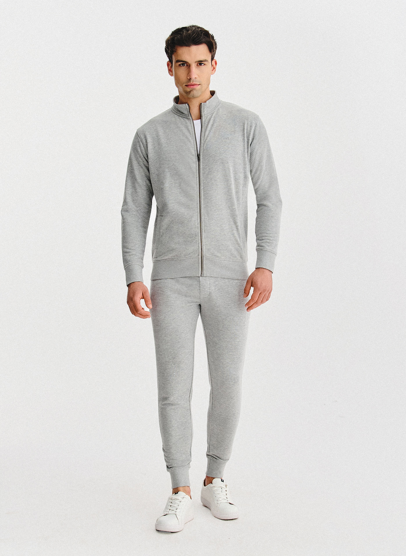 PAKO LORENTE - Szara bluza dresowa na suwak - Pako Lorente