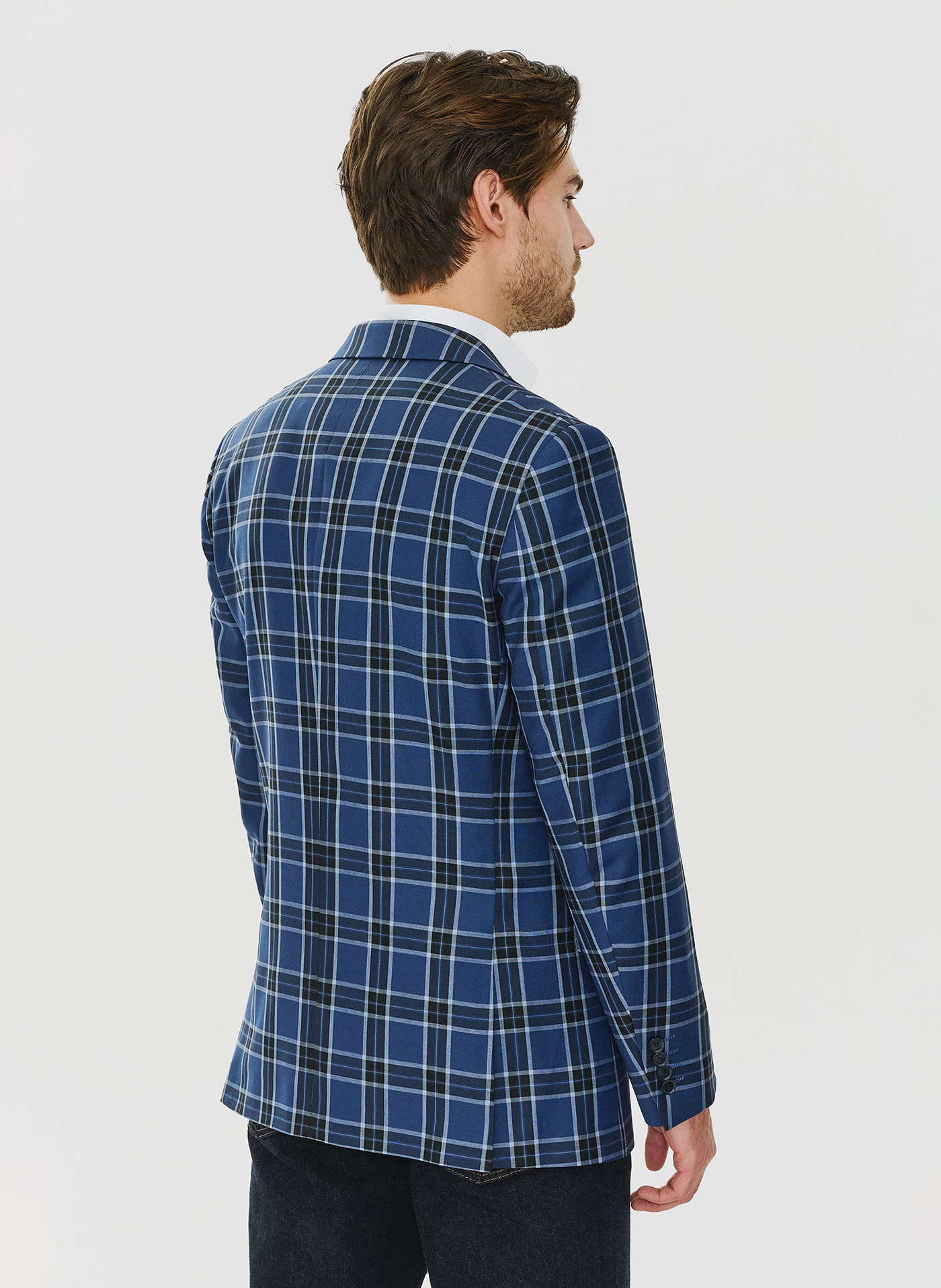 Granatowa marynarka w kratę - Pako Lorente - Pako Lorente