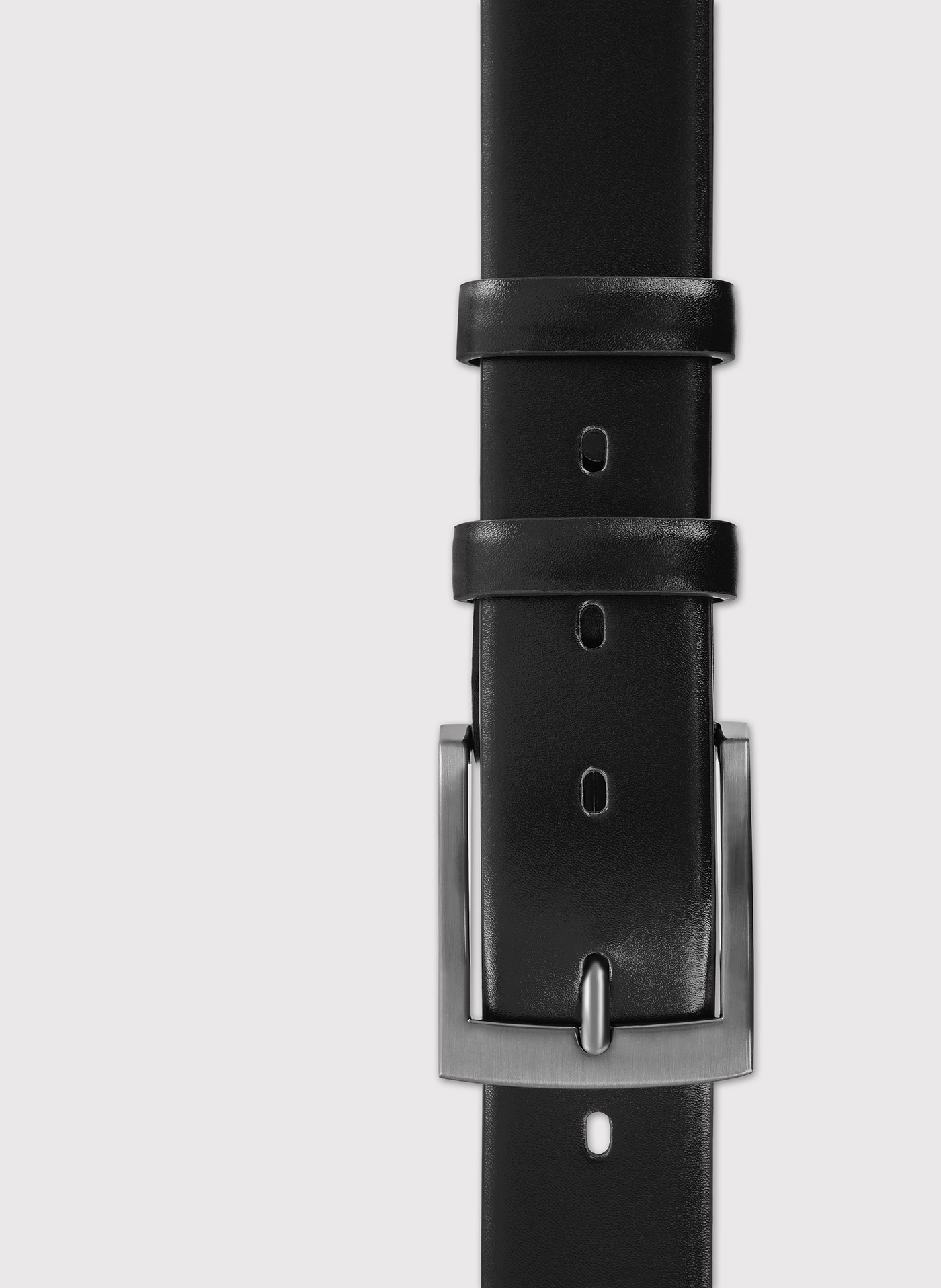 Czarny skórzany pasek męski - Pako Lorente