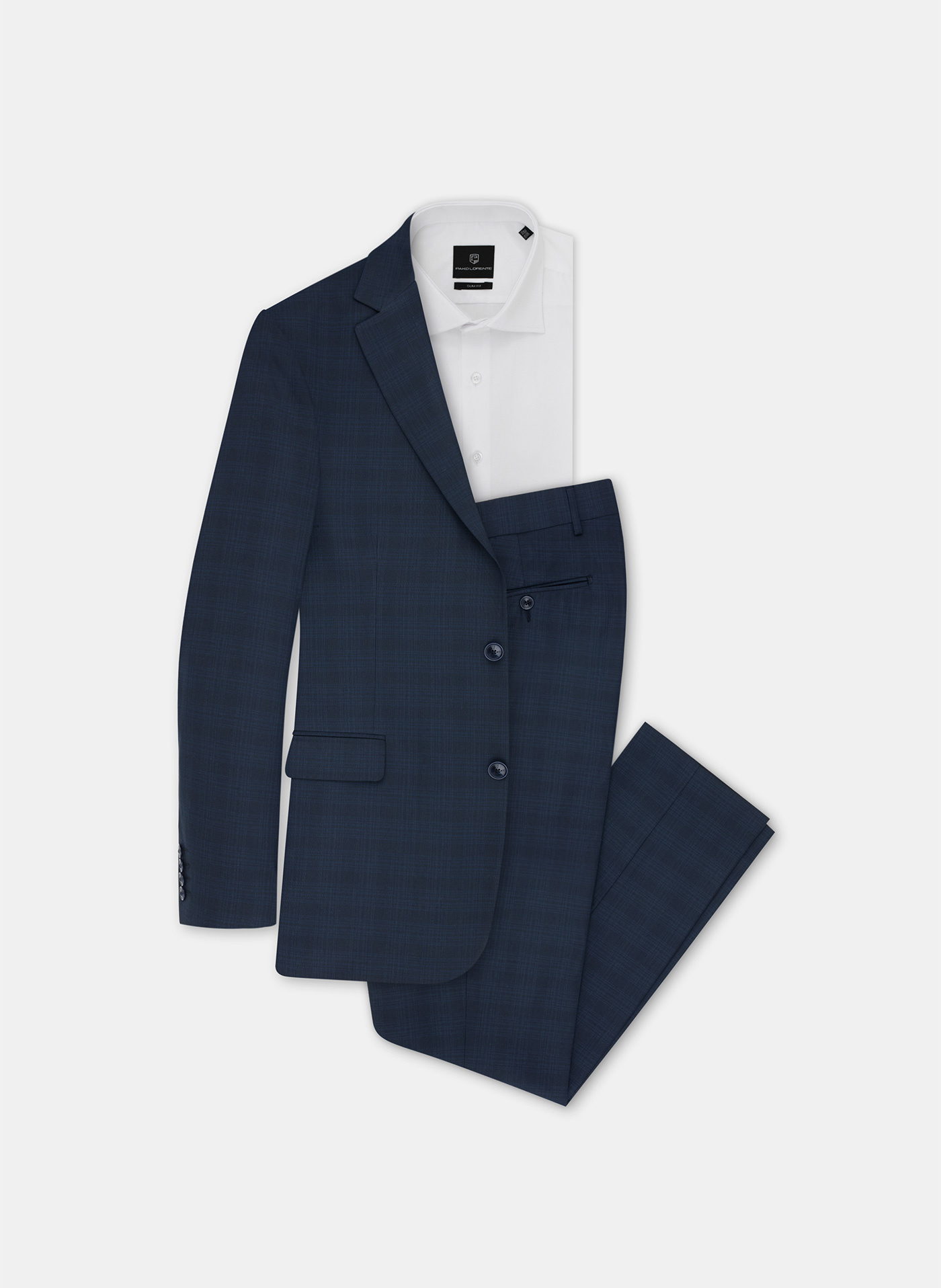 Granatowe spodnie garniturowe P21WF-6G-062-G - Pako Lorente