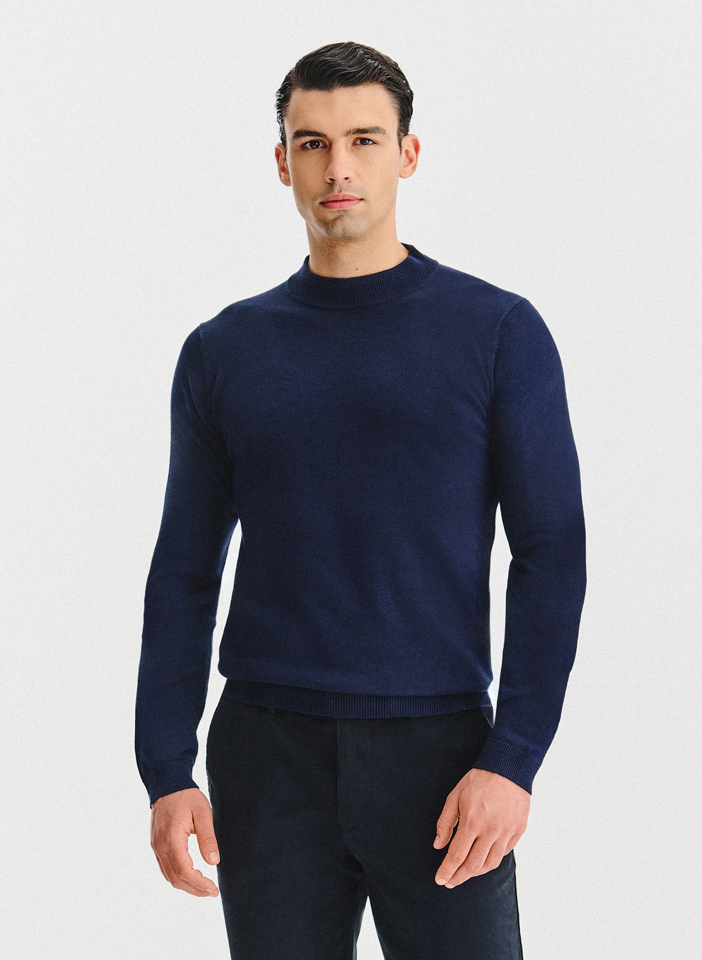 PAKO LORENTE - Granatowy bawełniany półgolf męski - Pako Lorente