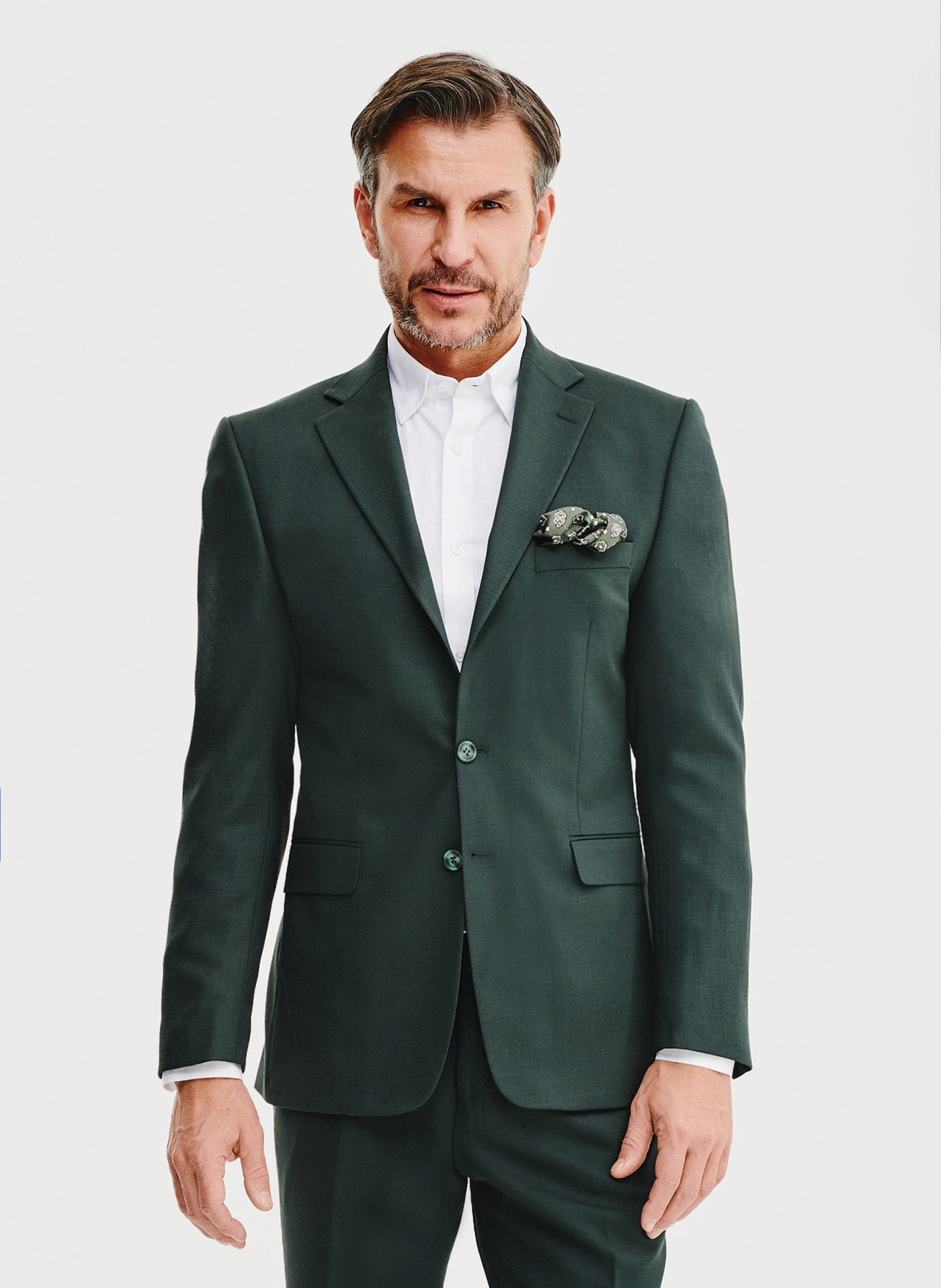 Gładka marynarka garniturowa w kolorze zielonym - Pako Lorente