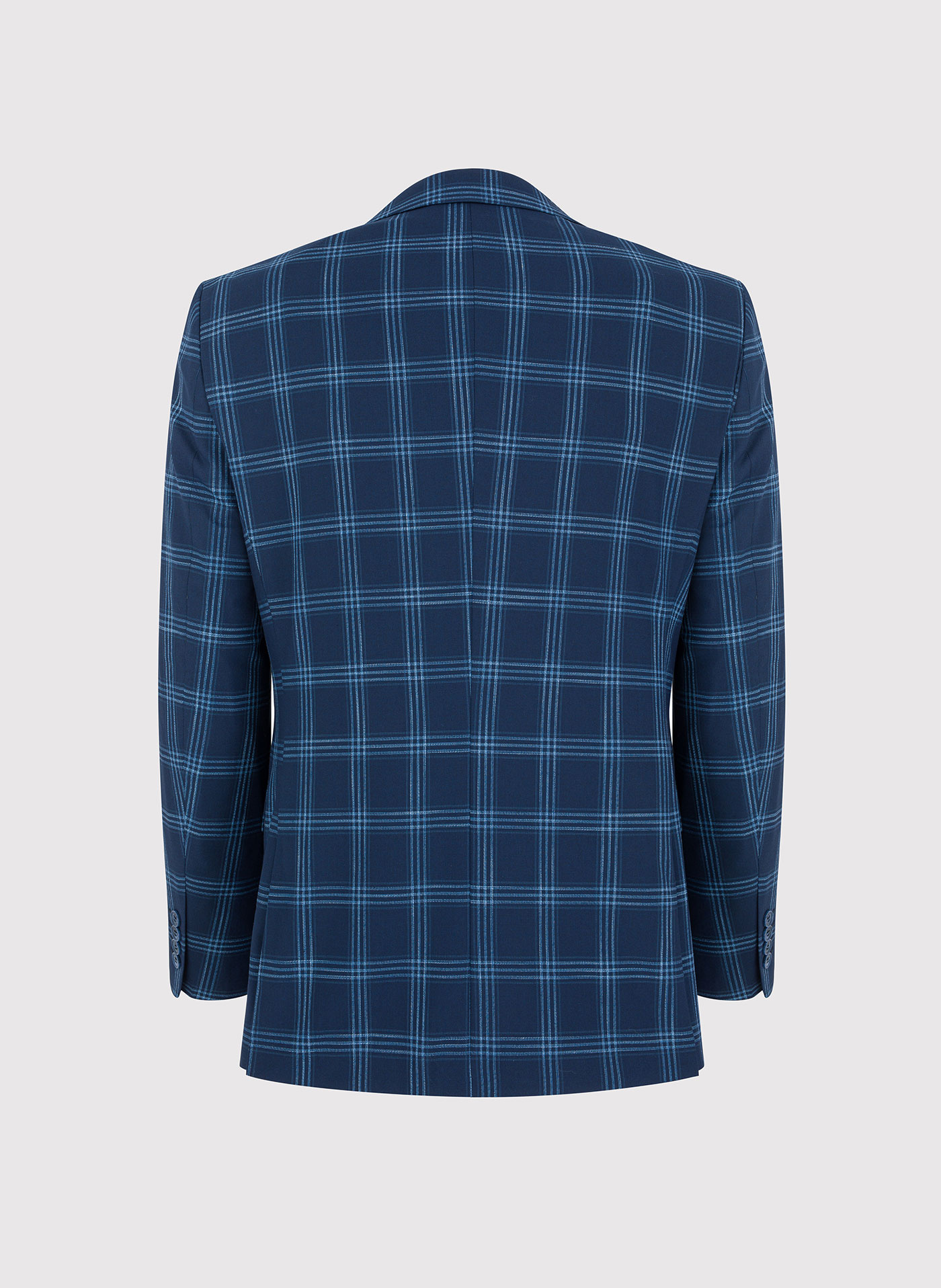 Granatowa marynarka garniturowa w niebieską kratę - Pako Lorente