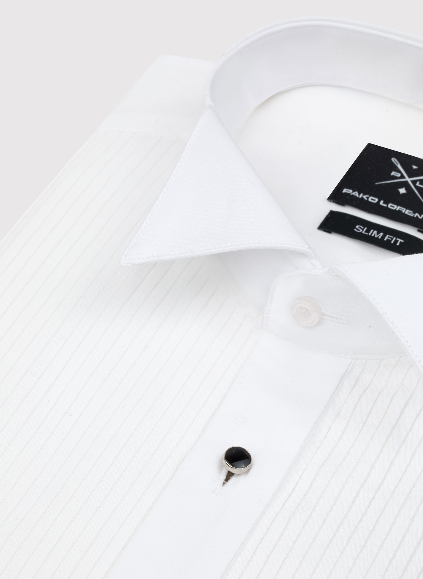 Biała smokingowa koszula męska - Pako Lorente