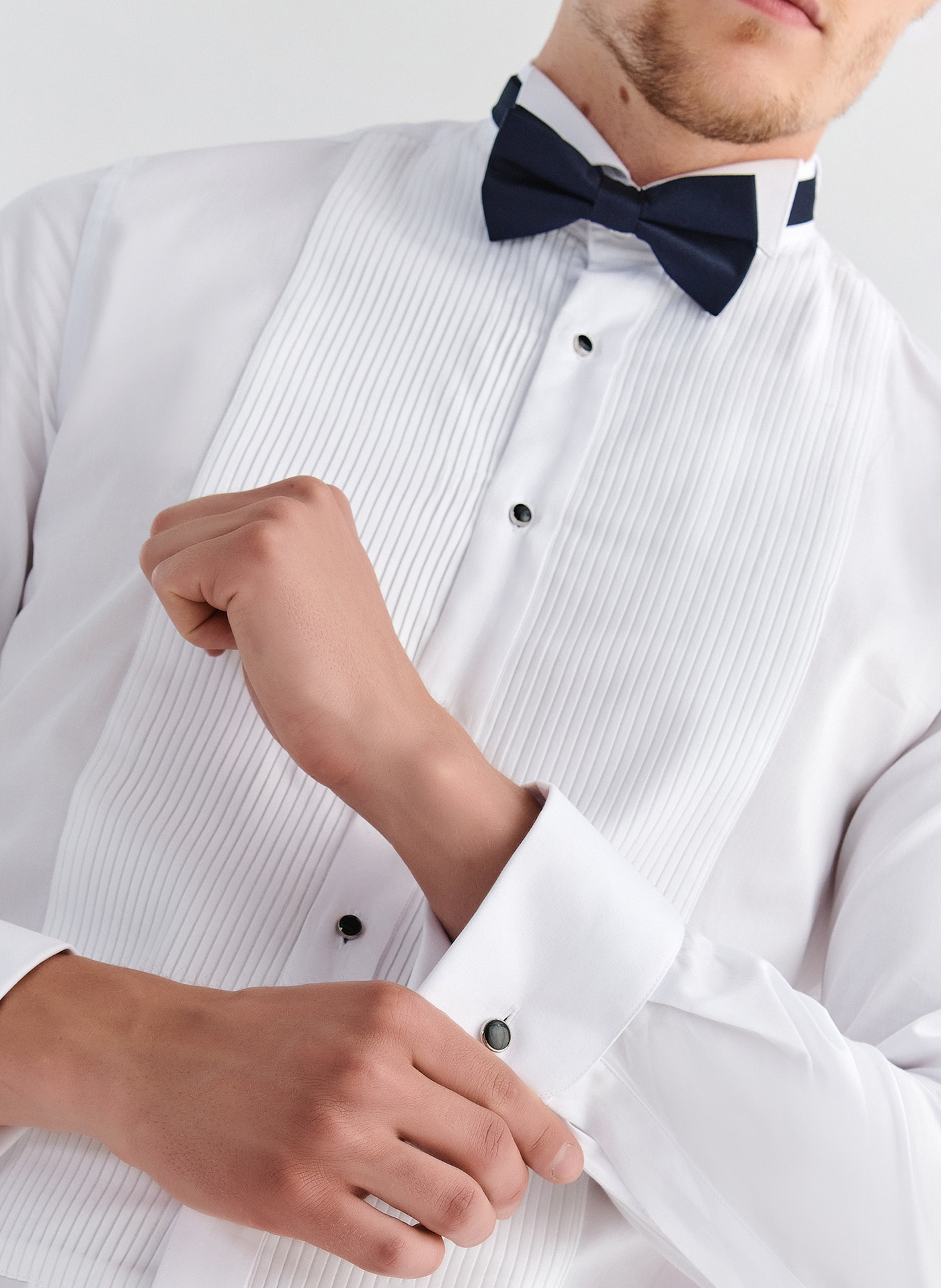 Biała smokingowa koszula męska - Pako Lorente