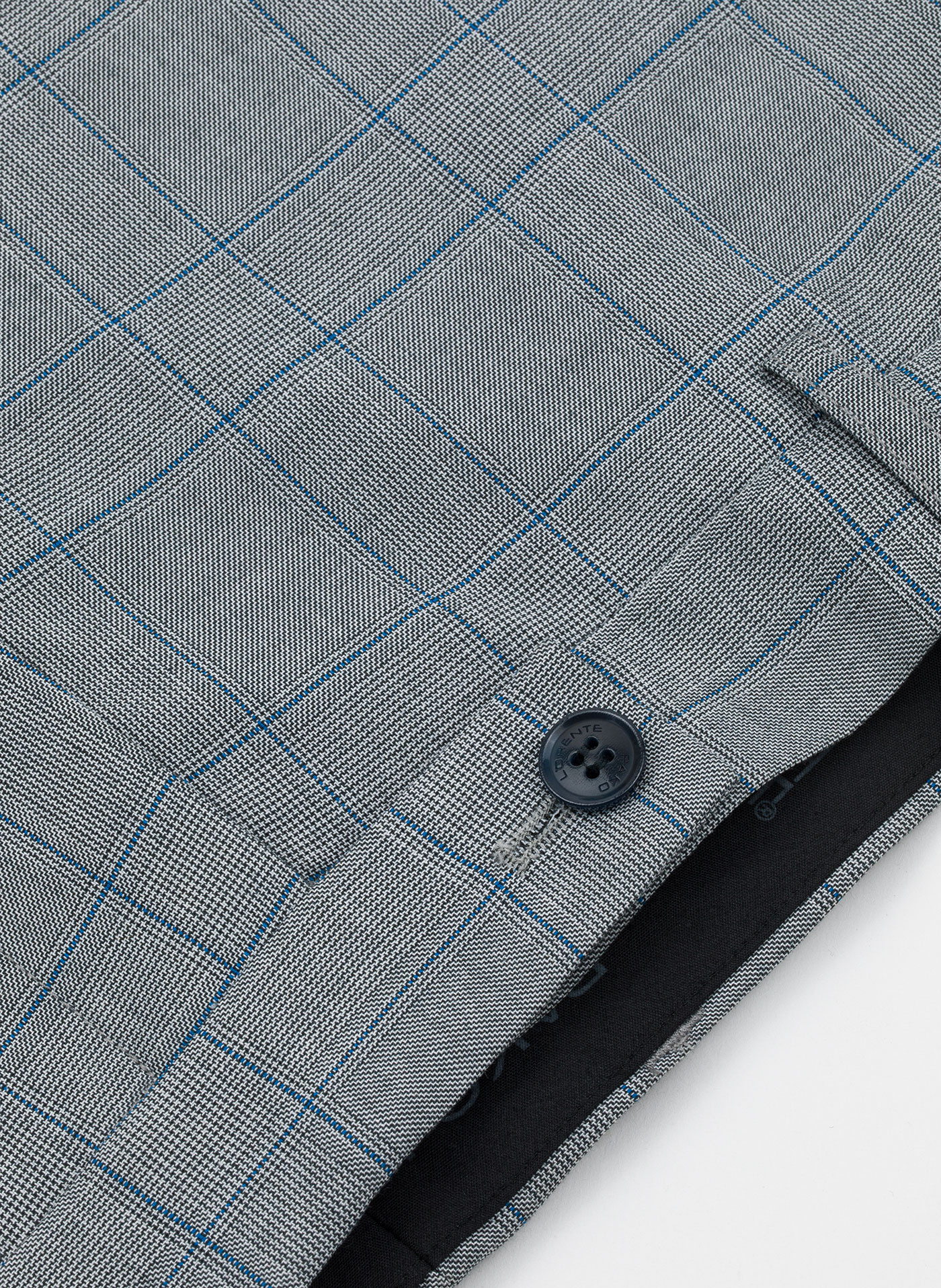 Szare spodnie garniturowe w niebieską kratę - Pako Lorente