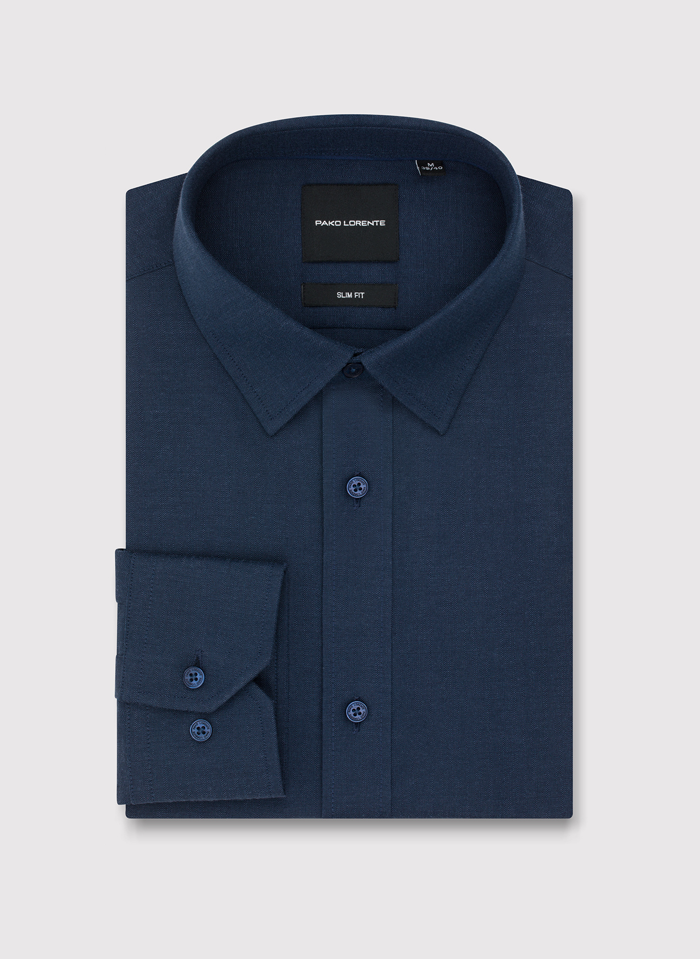 PAKO LORENTE - Granatowa koszula męska melanż - Pako Lorente