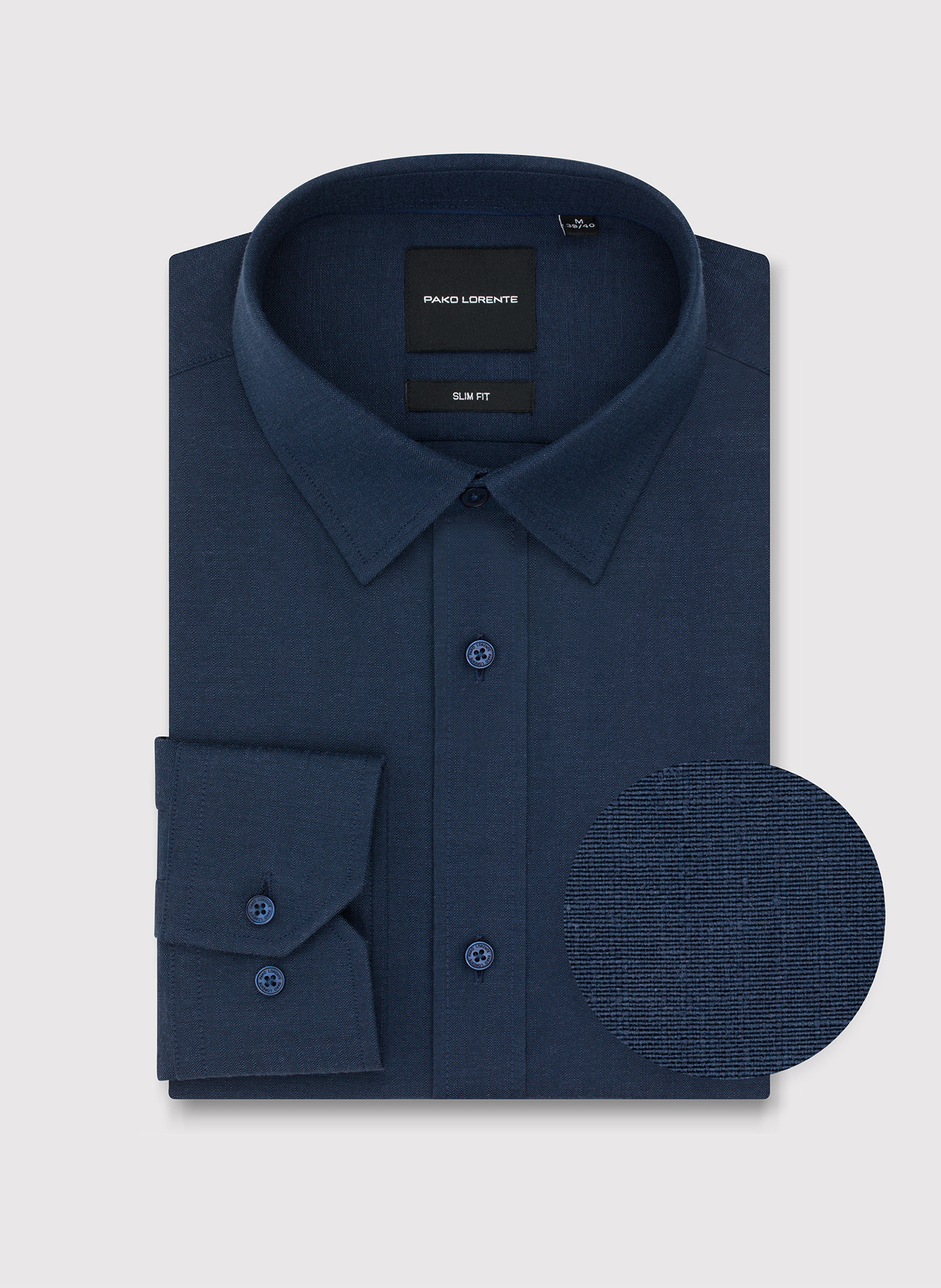 PAKO LORENTE - Granatowa koszula męska melanż - Pako Lorente