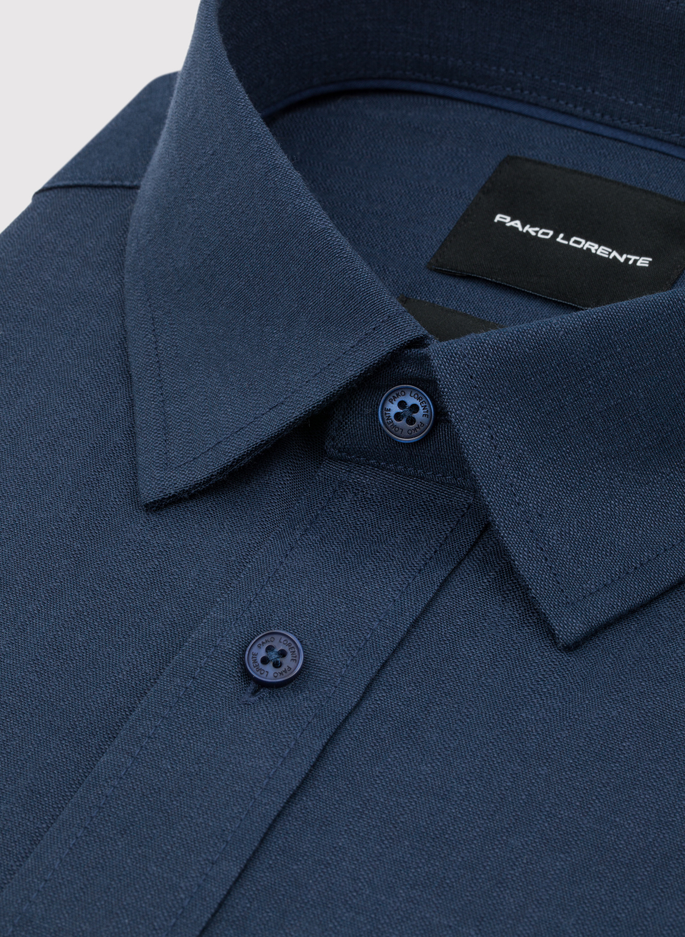 PAKO LORENTE - Granatowa koszula męska melanż - Pako Lorente
