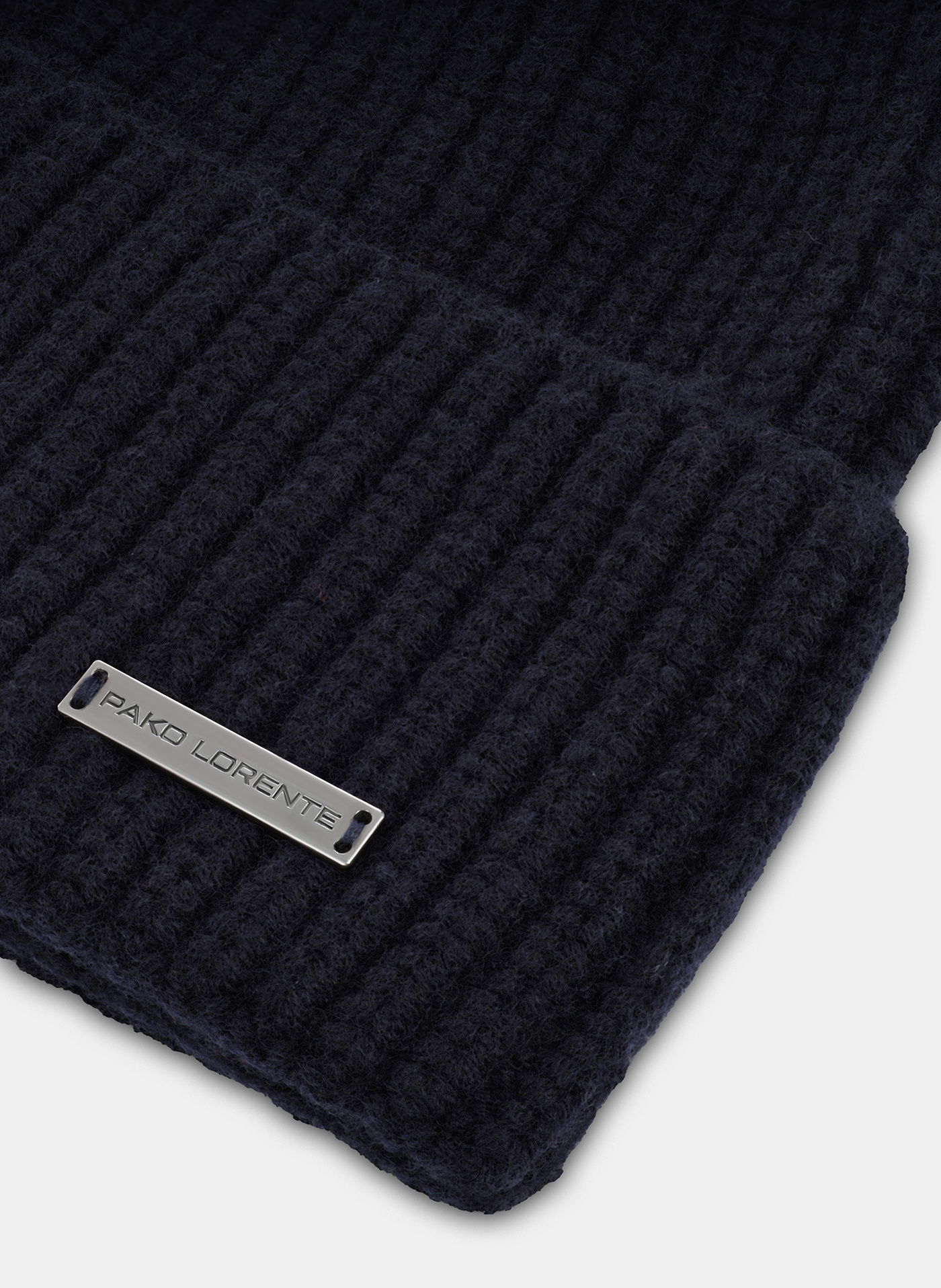 Granatowa wełniana czapka męska - Pako Lorente