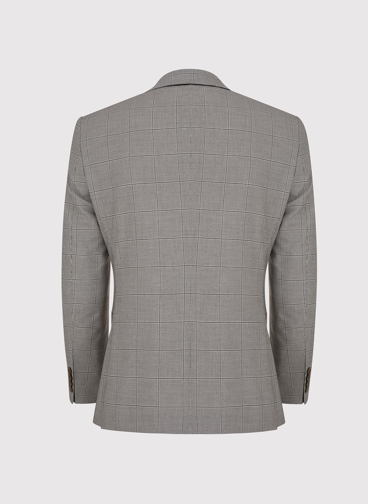 Męska marynarka garniturowa w kratę w brązowych tonach - Pako Lorente