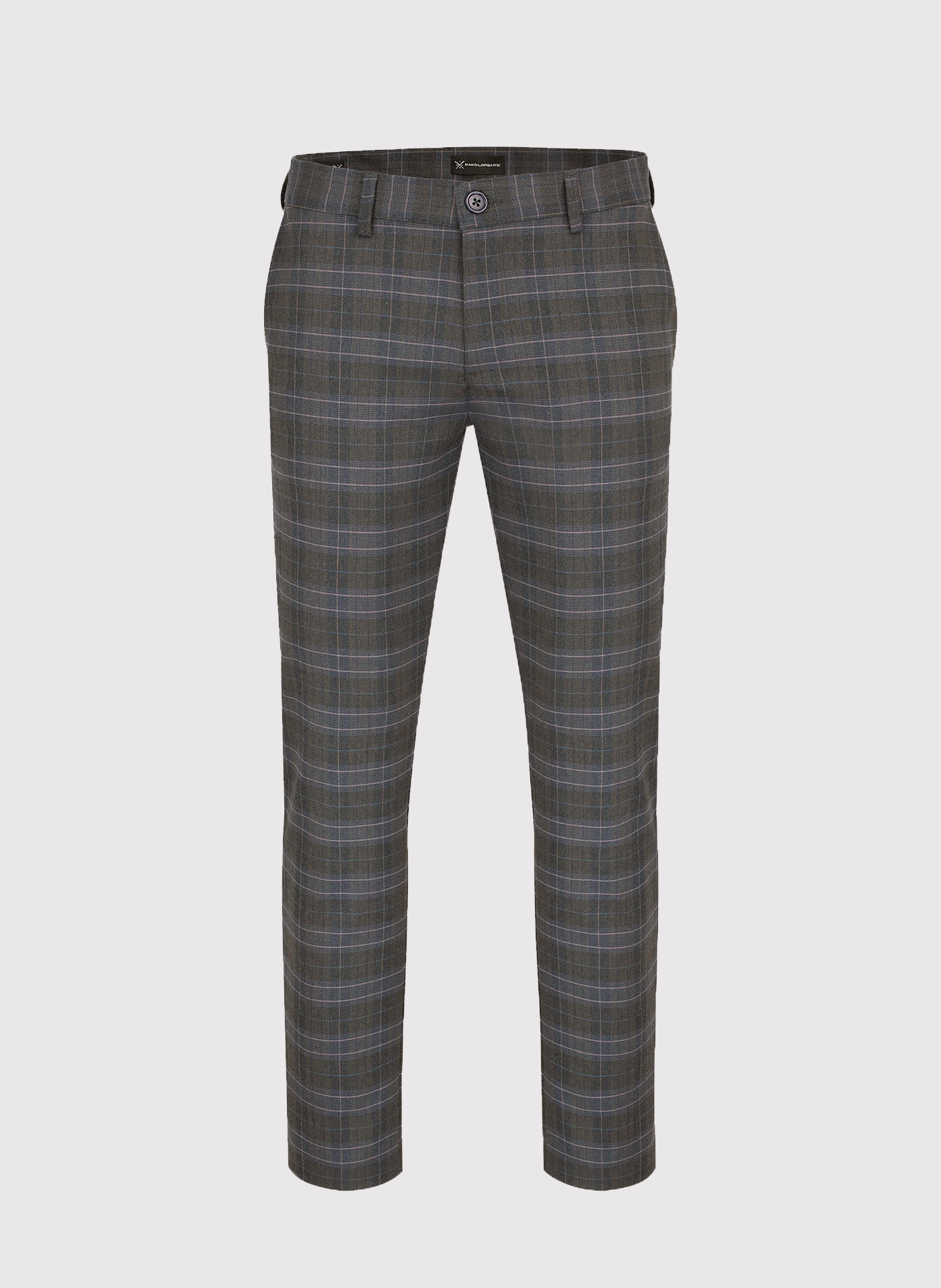 Casualowe męskie spodnie w kratę P22WF-WX-002-G-0 - Pako Lorente