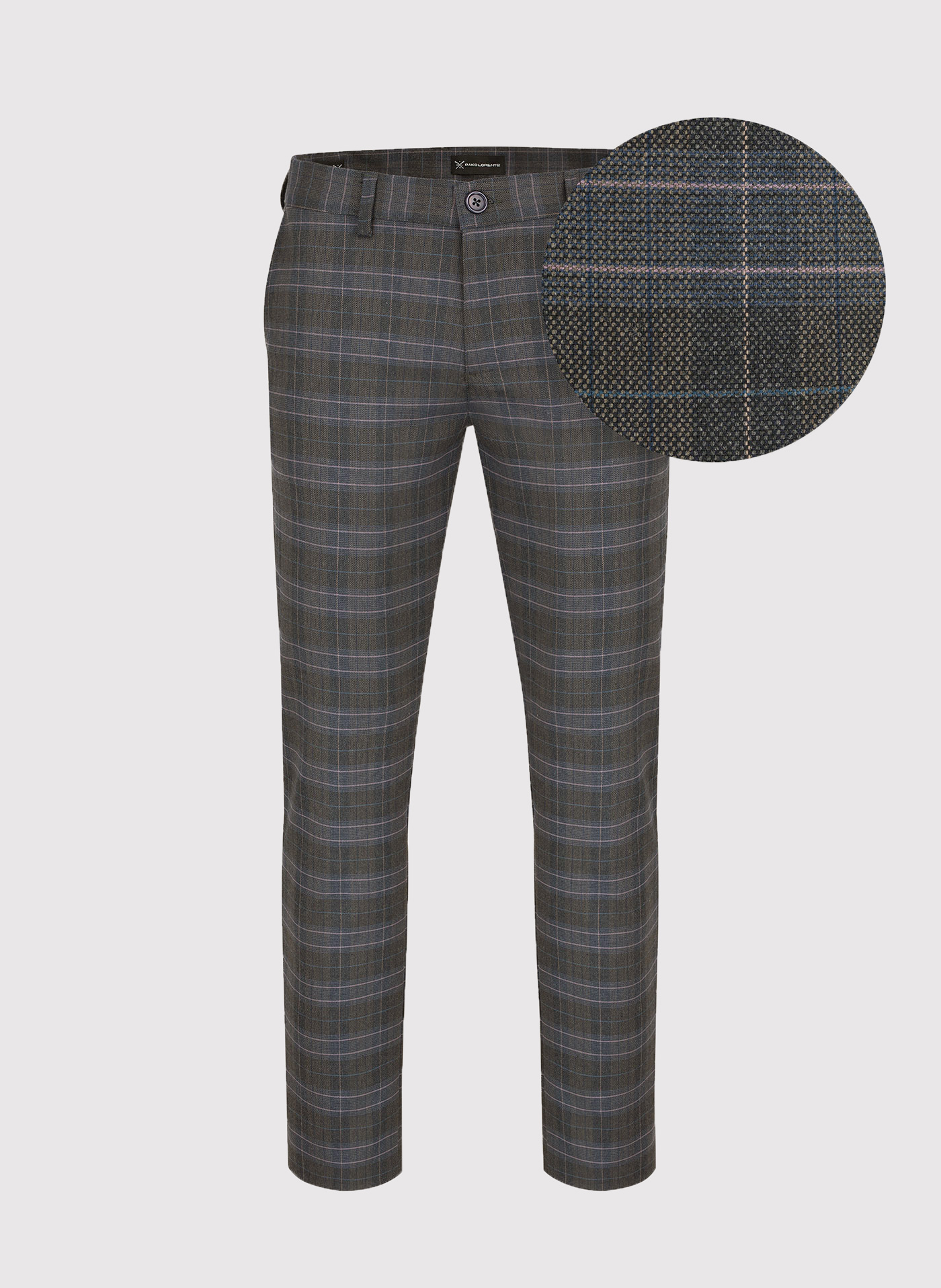 Casualowe męskie spodnie w kratę P22WF-WX-002-G-0 - Pako Lorente