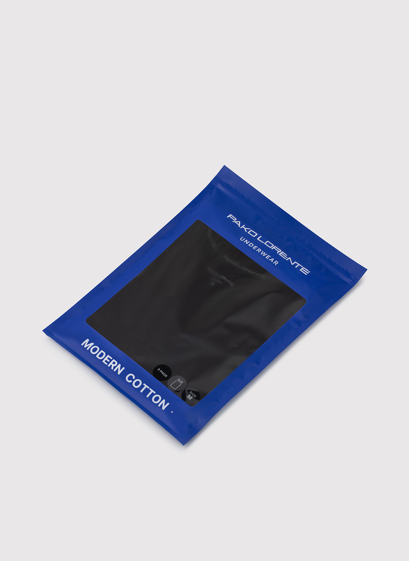 Tank top męski w czarnym kolorze  dwupak - Pako Lorente