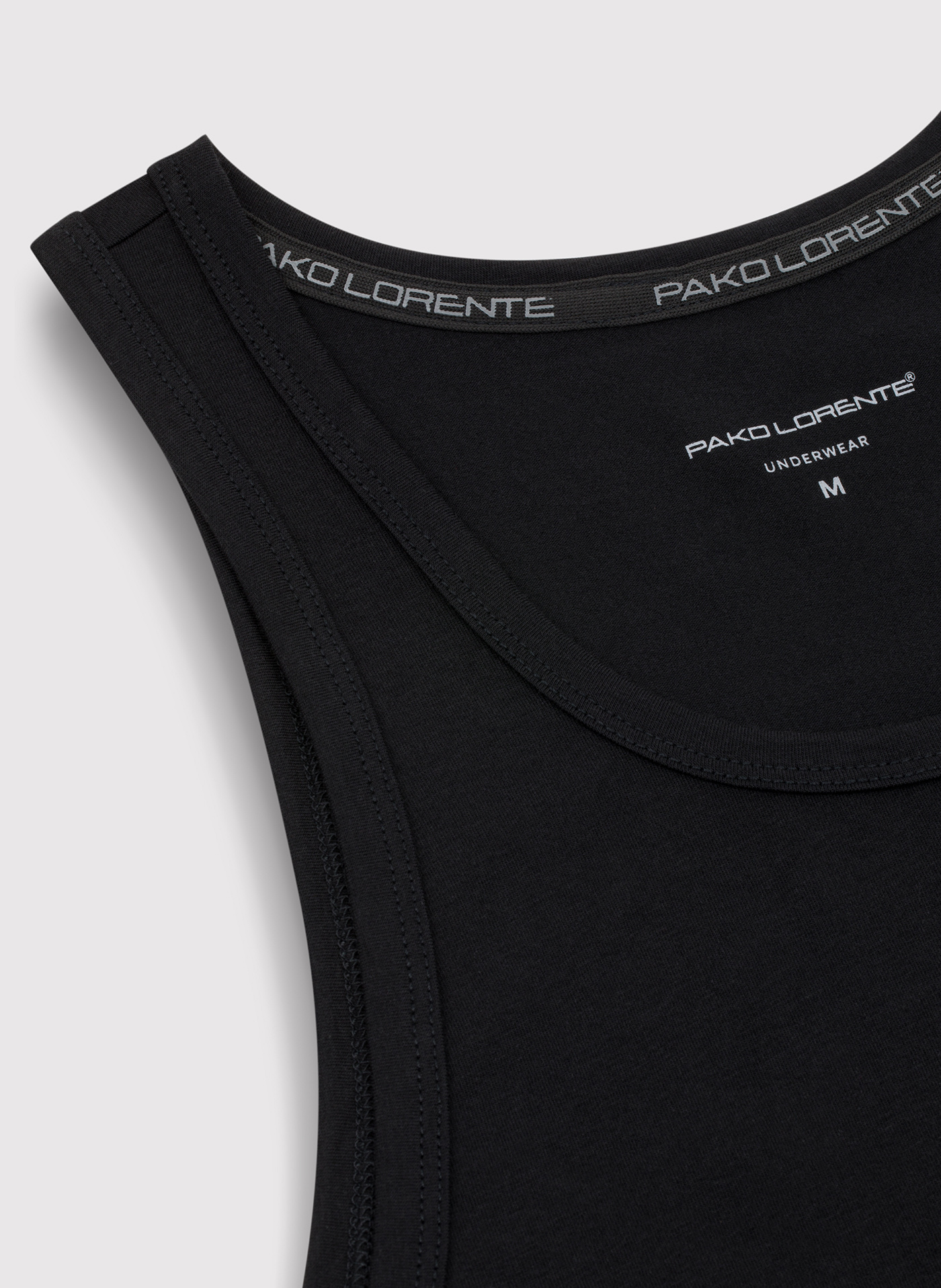 Tank top męski w czarnym kolorze  dwupak - Pako Lorente