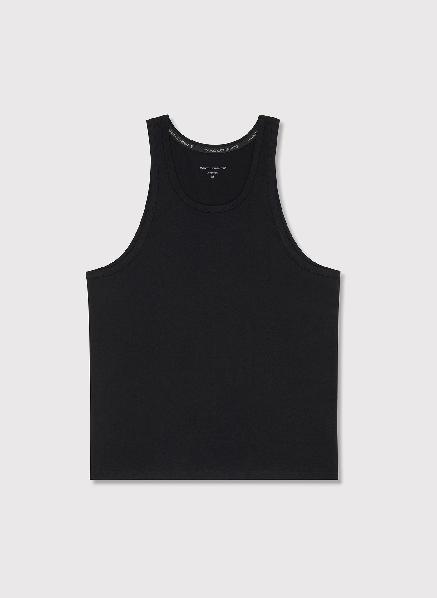 Tank top męski w czarnym kolorze  dwupak - Pako Lorente