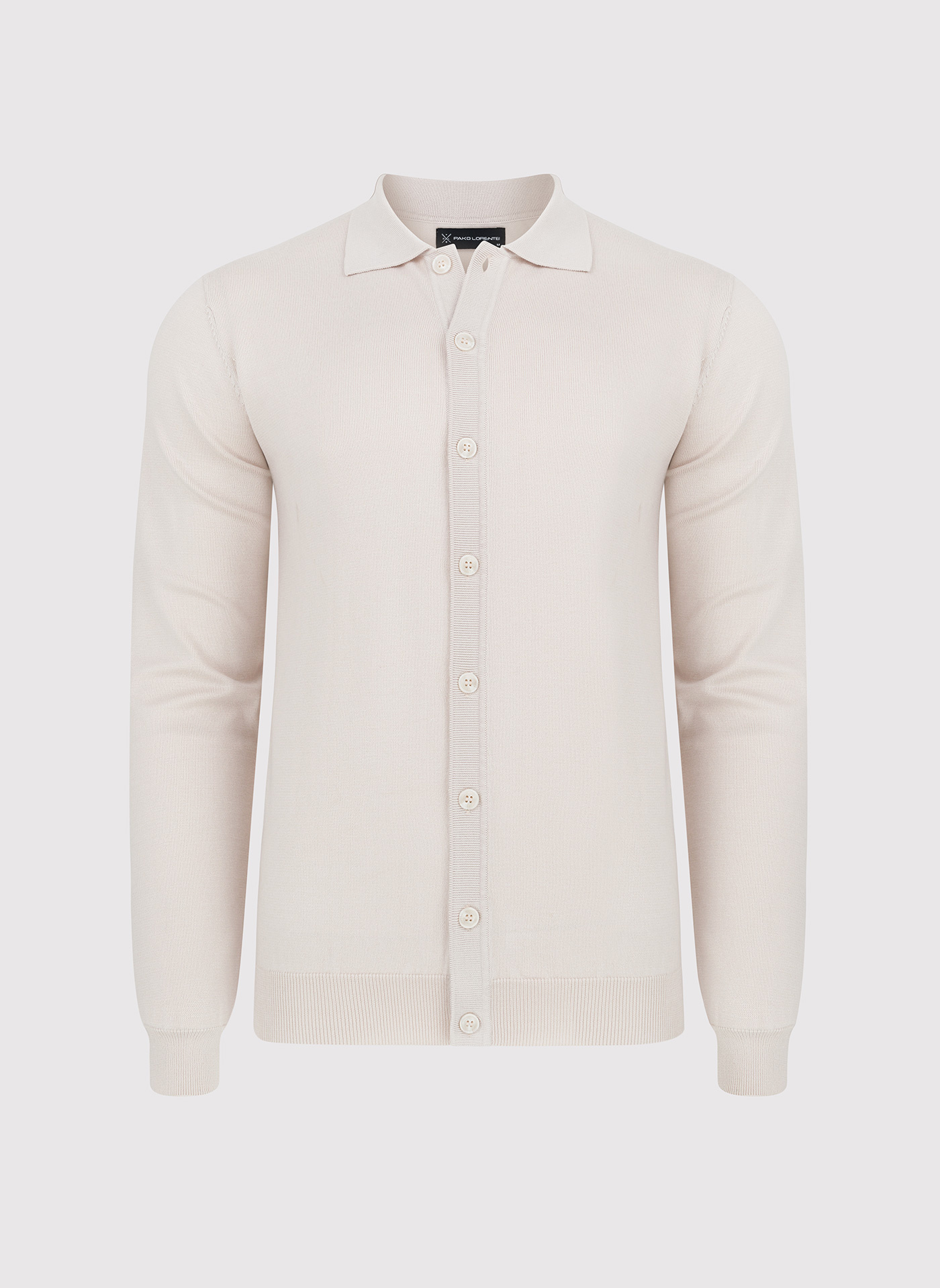 Beżowy kardigan z kołnierzykiem P24SF-2X-001-E-0 - Pako Lorente - Pako Lorente