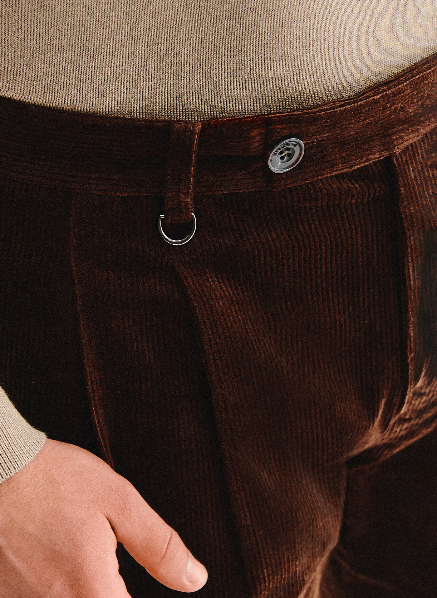 PAKO LORENTE - Brązowe spodnie z zakładkami - Pako Lorente