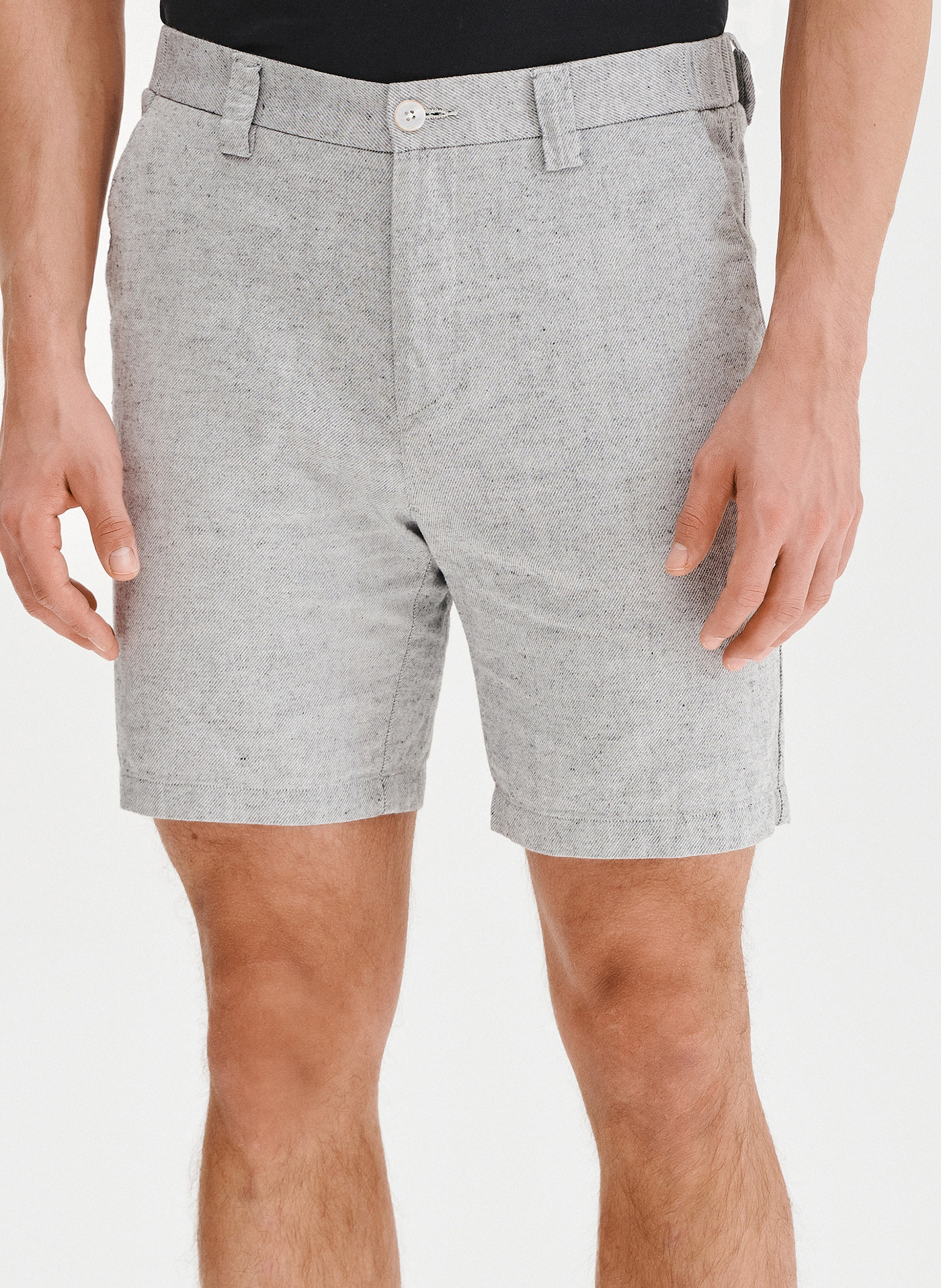 PAKO LORENTE - Szare szorty męskie z lnem - Pako Lorente
