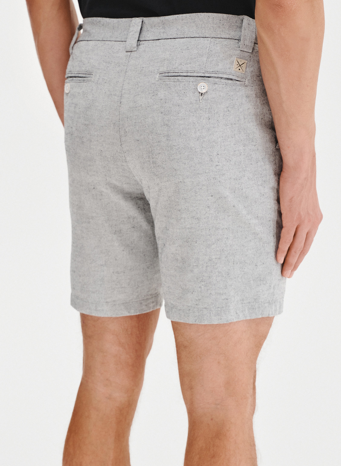 PAKO LORENTE - Szare szorty męskie z lnem - Pako Lorente