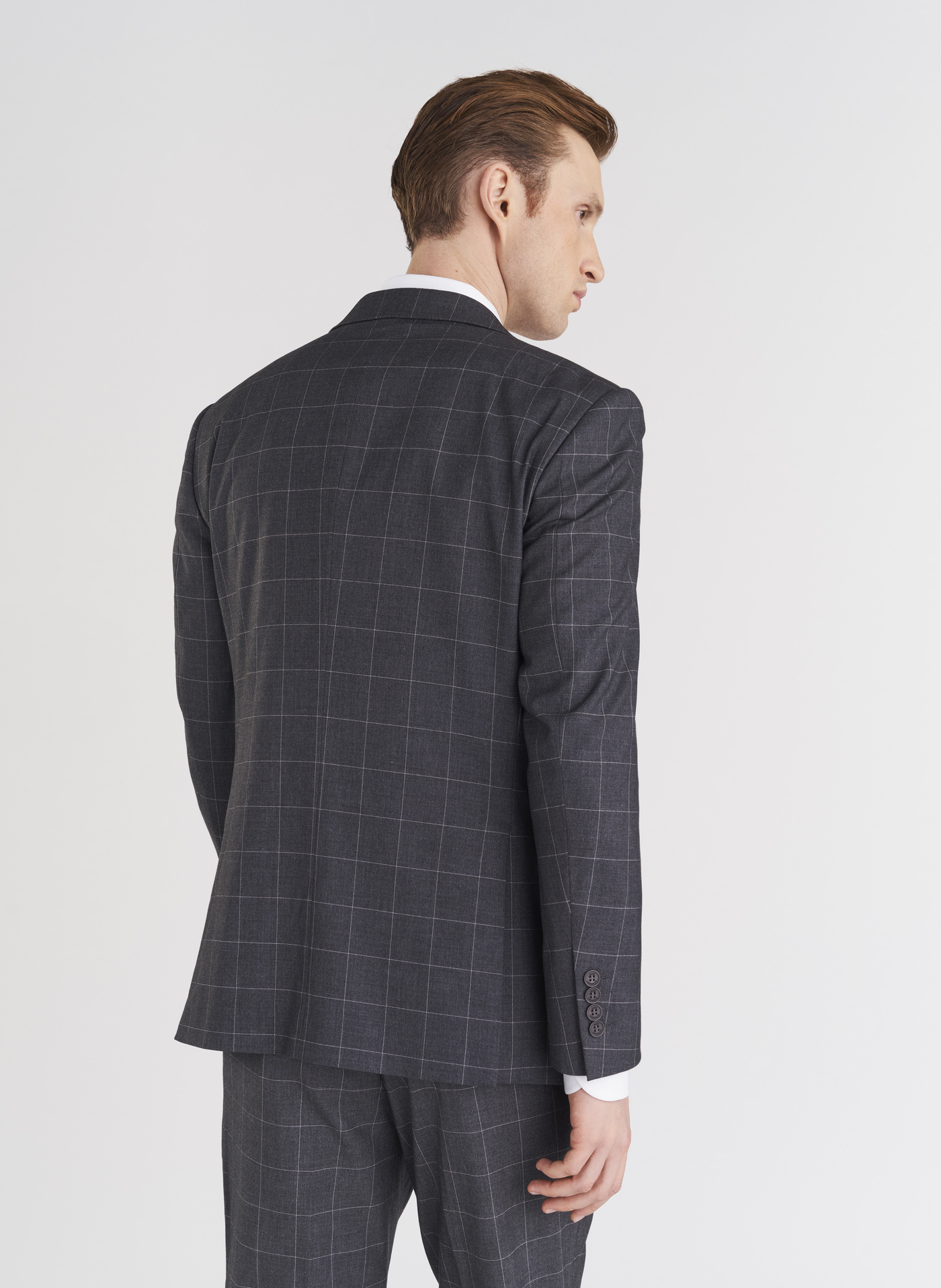 Szare garniturowe spodnie w kratę - Pako Lorente