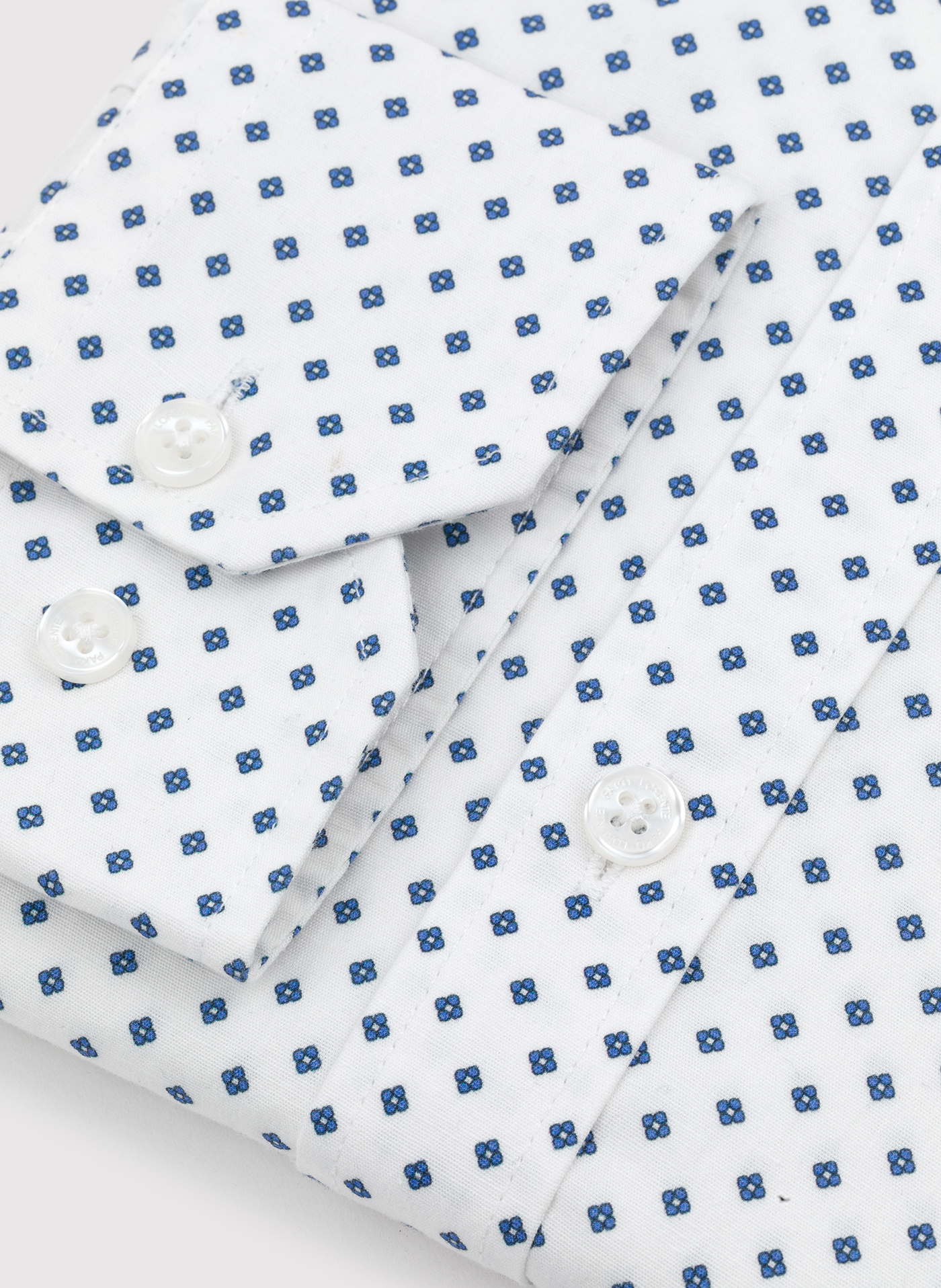 Biała męska koszula w niebieski mikrowzór P24SF-1X-018-B-S - Pako Lorente - Pako Lorente