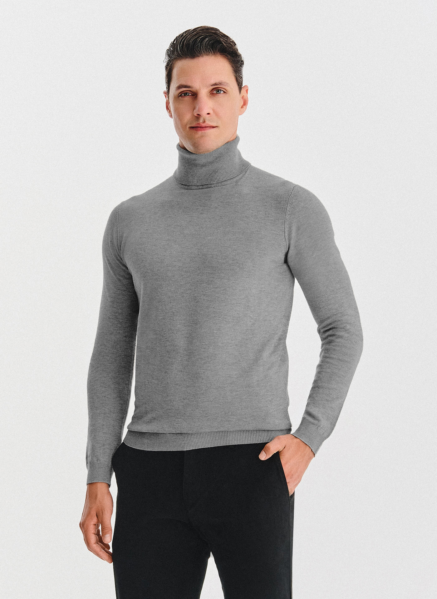 PAKO LORENTE - Golf męski w szarym kolorze - Pako Lorente