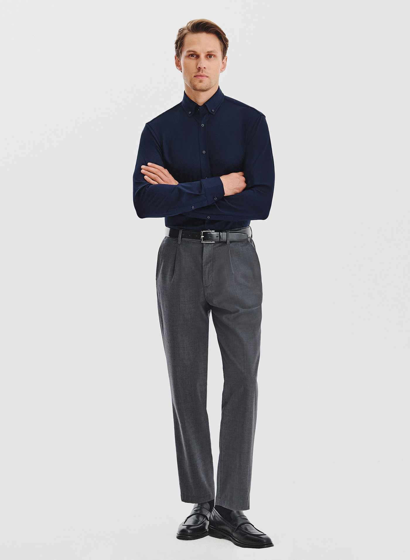 Granatowa koszula z bawełną - Pako Lorente