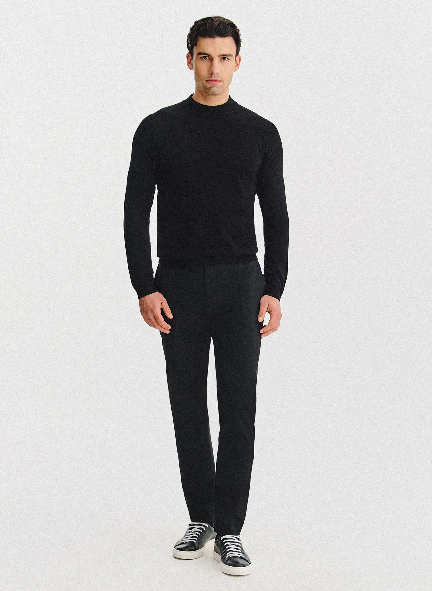 PAKO LORENTE - Czarny bawełniany półgolf męski - Pako Lorente