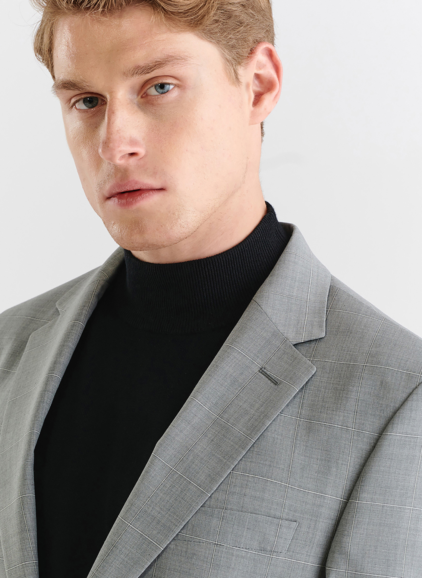 Szara marynarka garniturowa w delikatną kratę - Pako Lorente