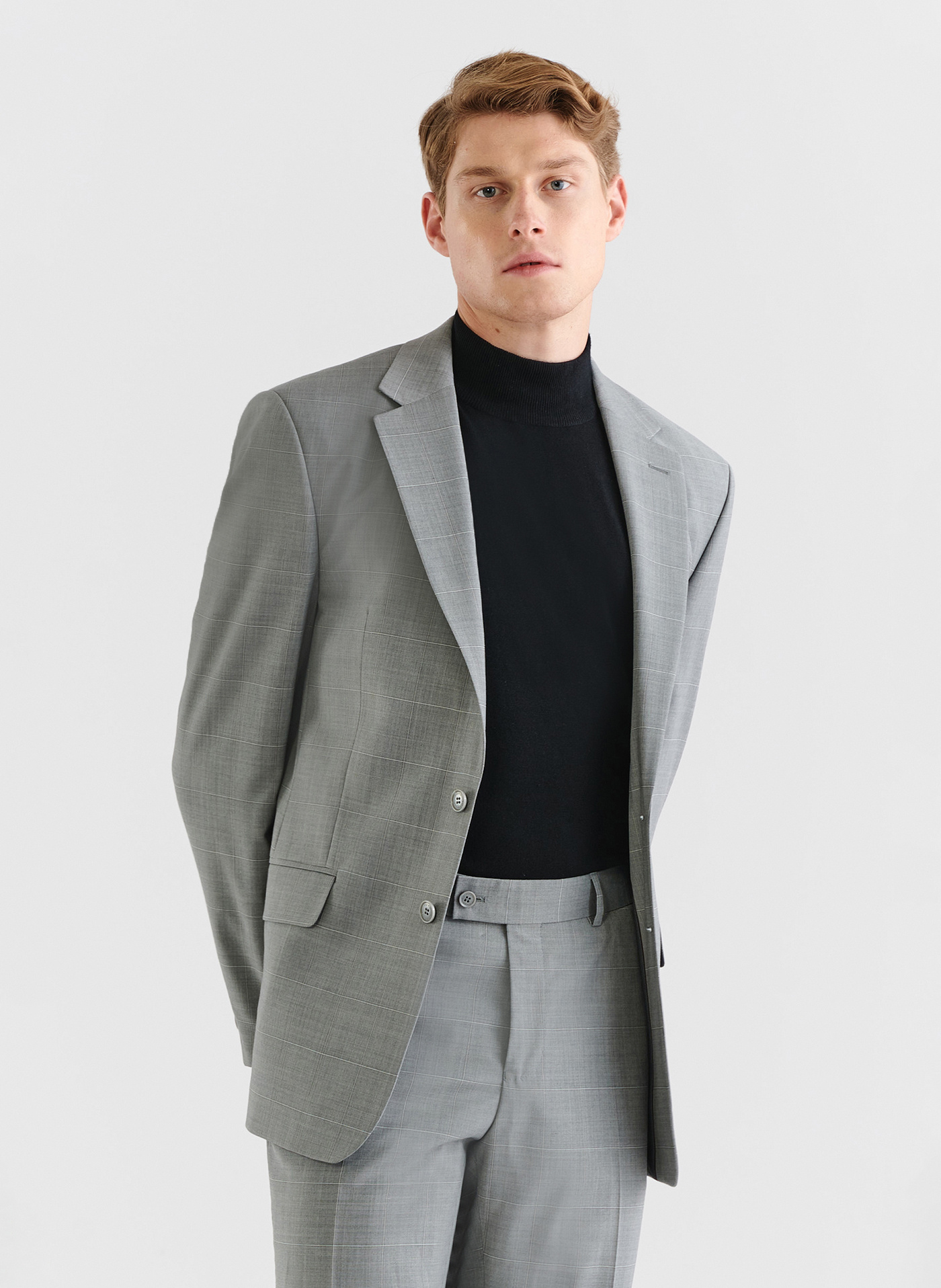 Szara marynarka garniturowa w delikatną kratę - Pako Lorente