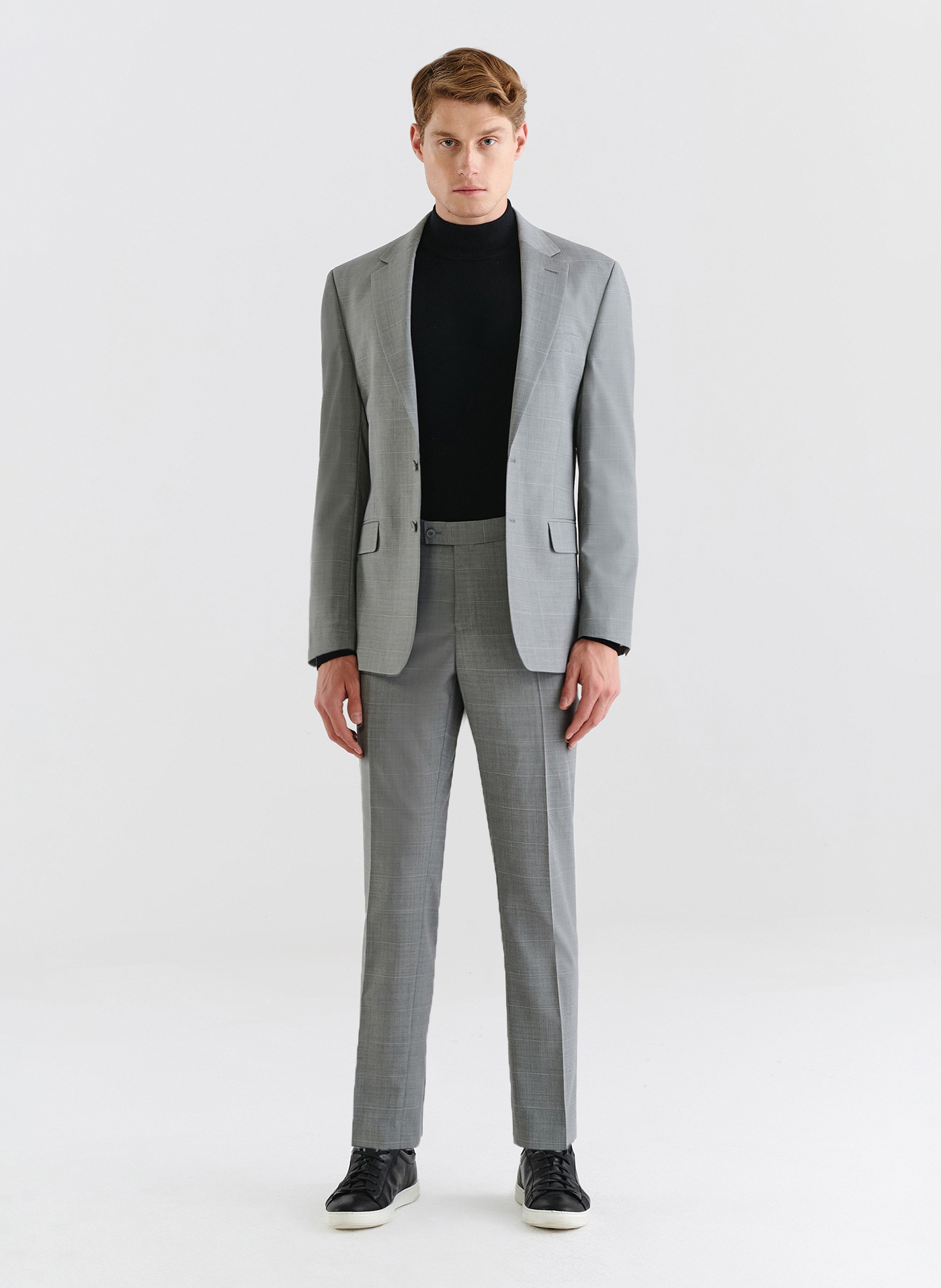 Szara marynarka garniturowa w delikatną kratę - Pako Lorente