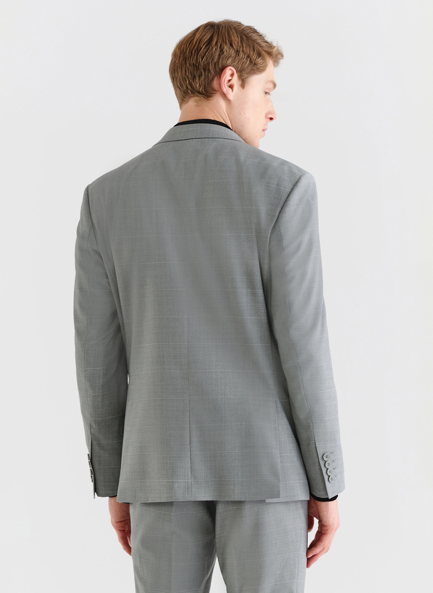 Szara marynarka garniturowa w delikatną kratę - Pako Lorente